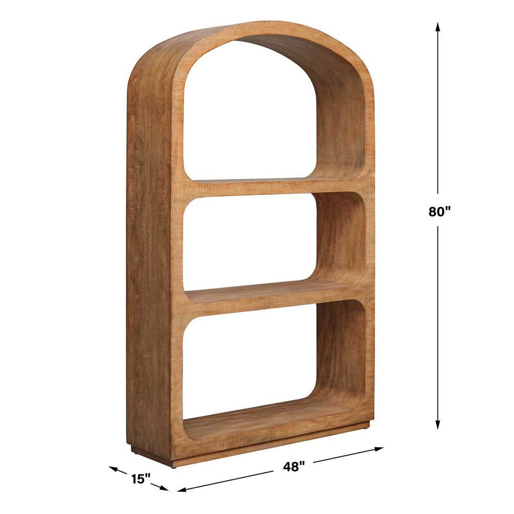Minimalist Arched Mango Wood Etagere