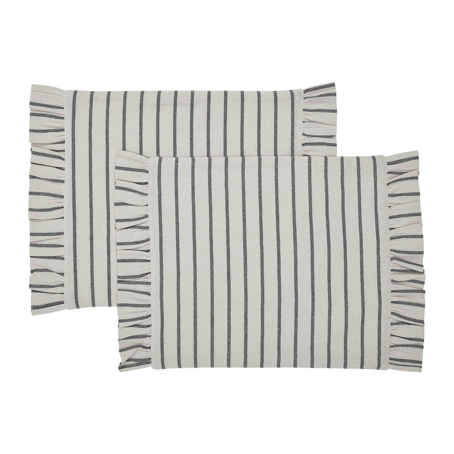 Kaila Ticking Stripe Ruffled Placemat Set of 2