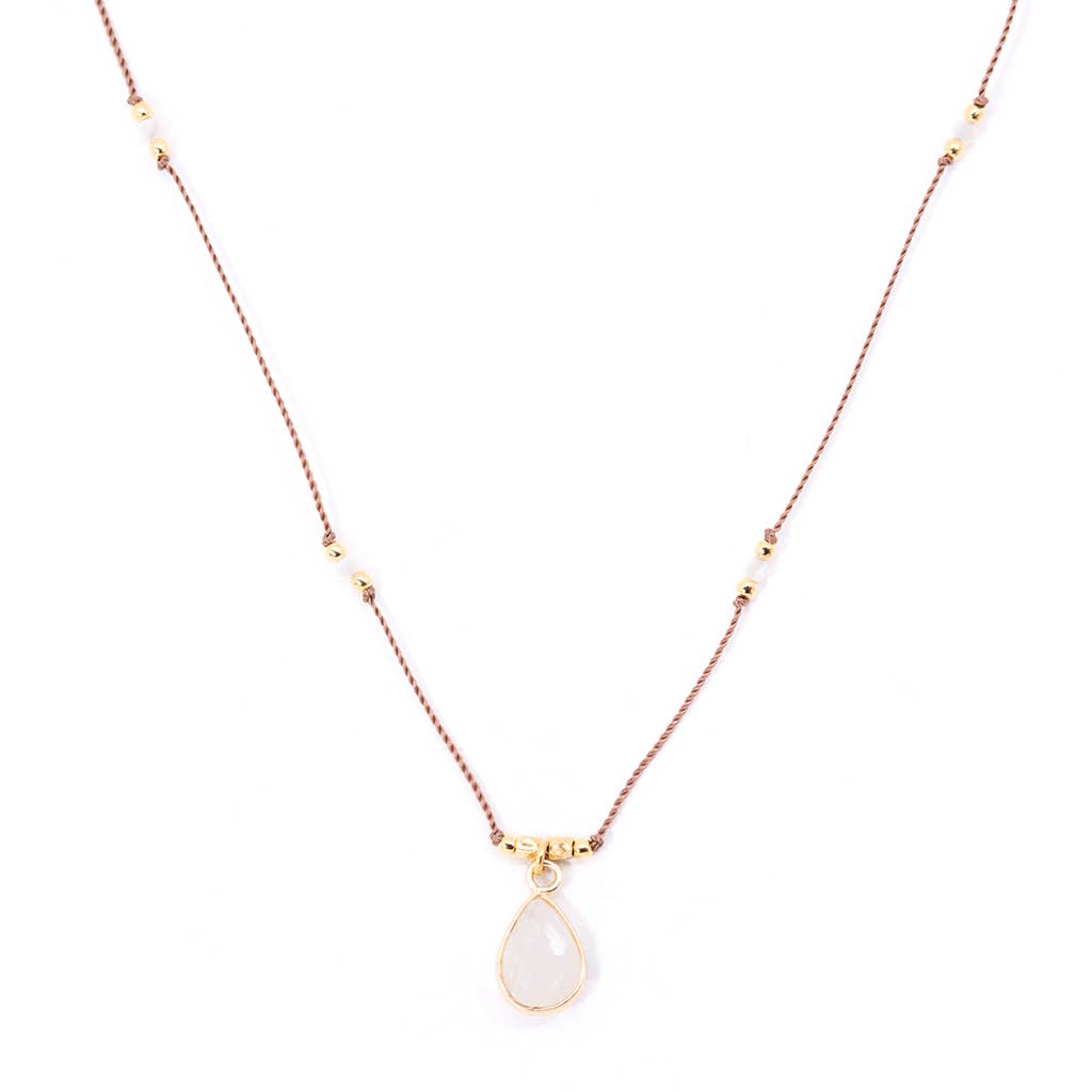 Gemstone Necklace - Rainbow Moonstone