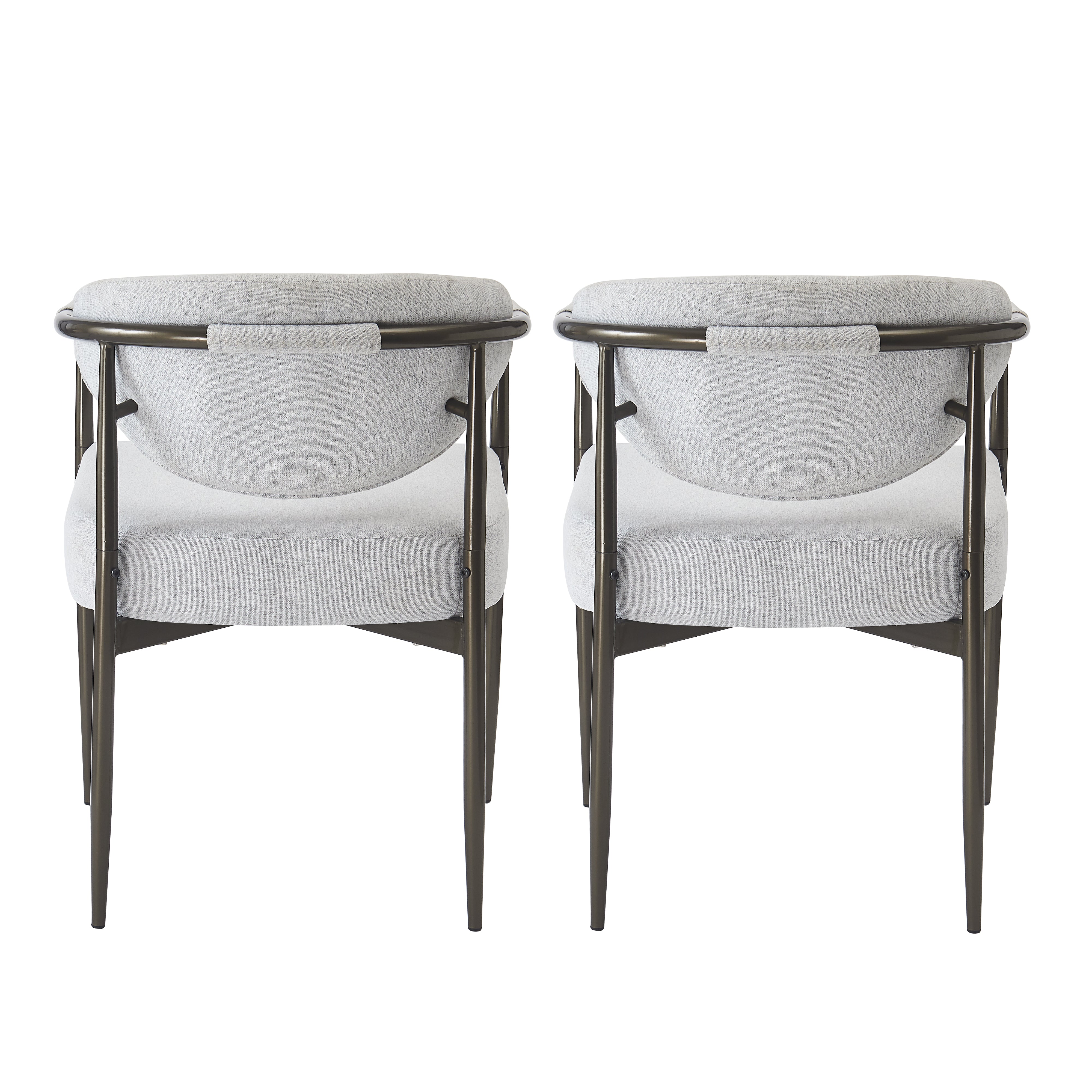 Modern Dining Chairs Set of 2 with Bronze Iron Frame