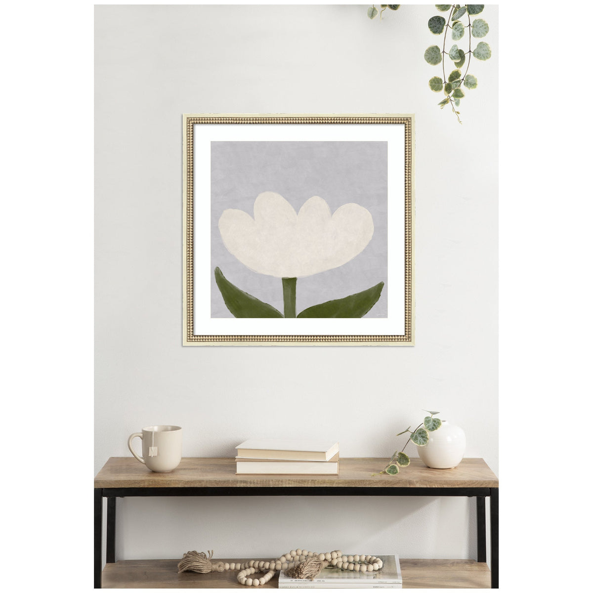 White Tulip by Gabrielly Guedes Framed Wall Art Print