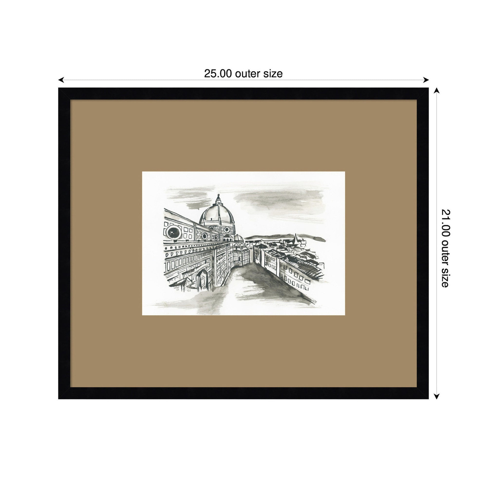 Postcard Florence by Teju Reval Framed Wall Art Print Matted