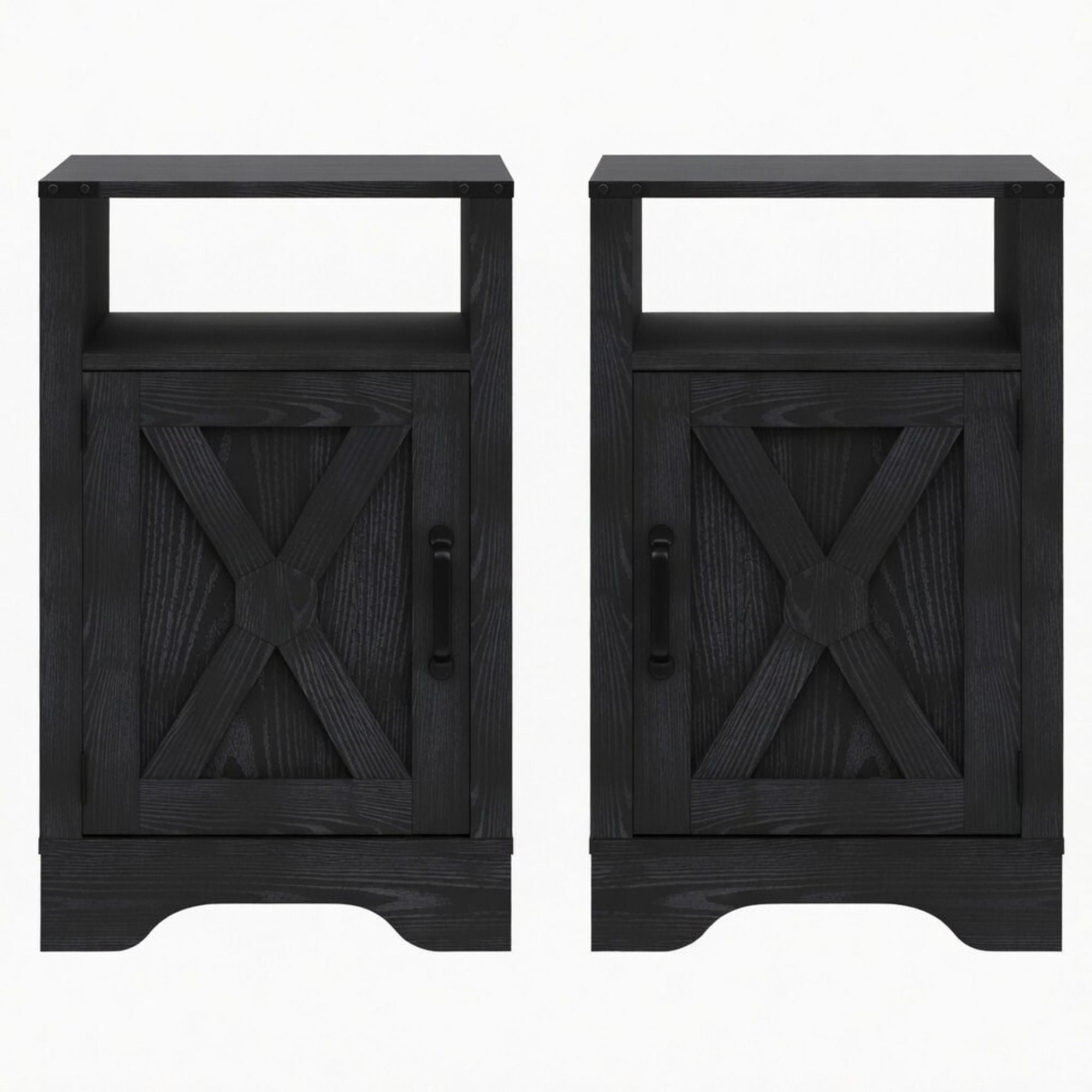 Farmhouse Nightstand, Charging Station & Storage