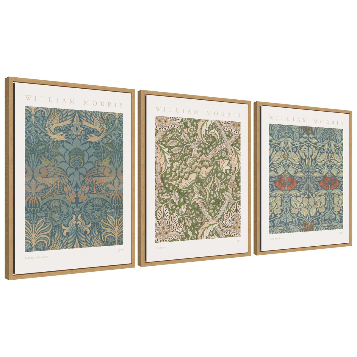 Sylvie William Morris Posters - 3 Piece Framed Canvas Art Set by The Art Institute of Chicago