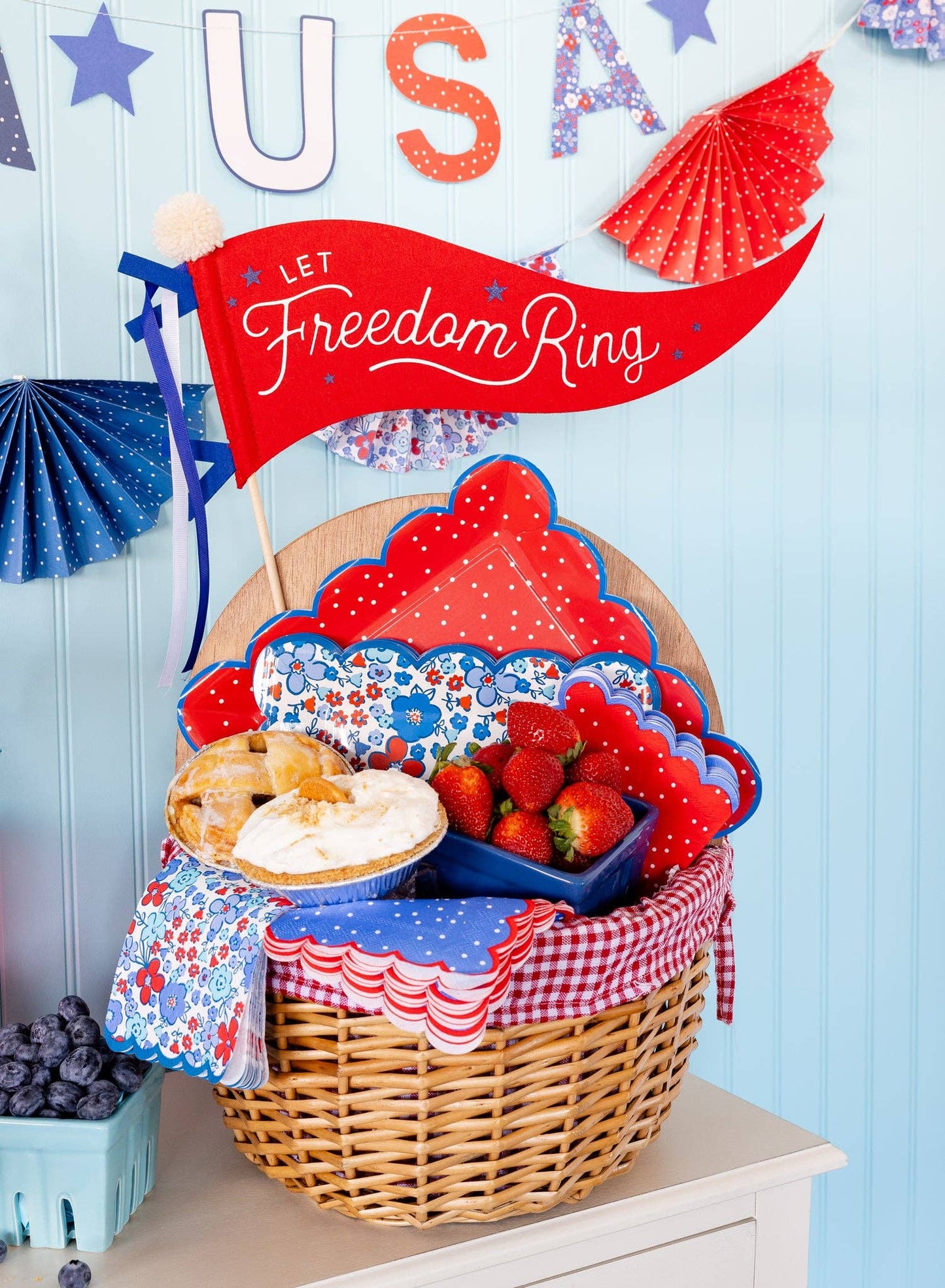 American Polka Dot Cocktail Napkin Set