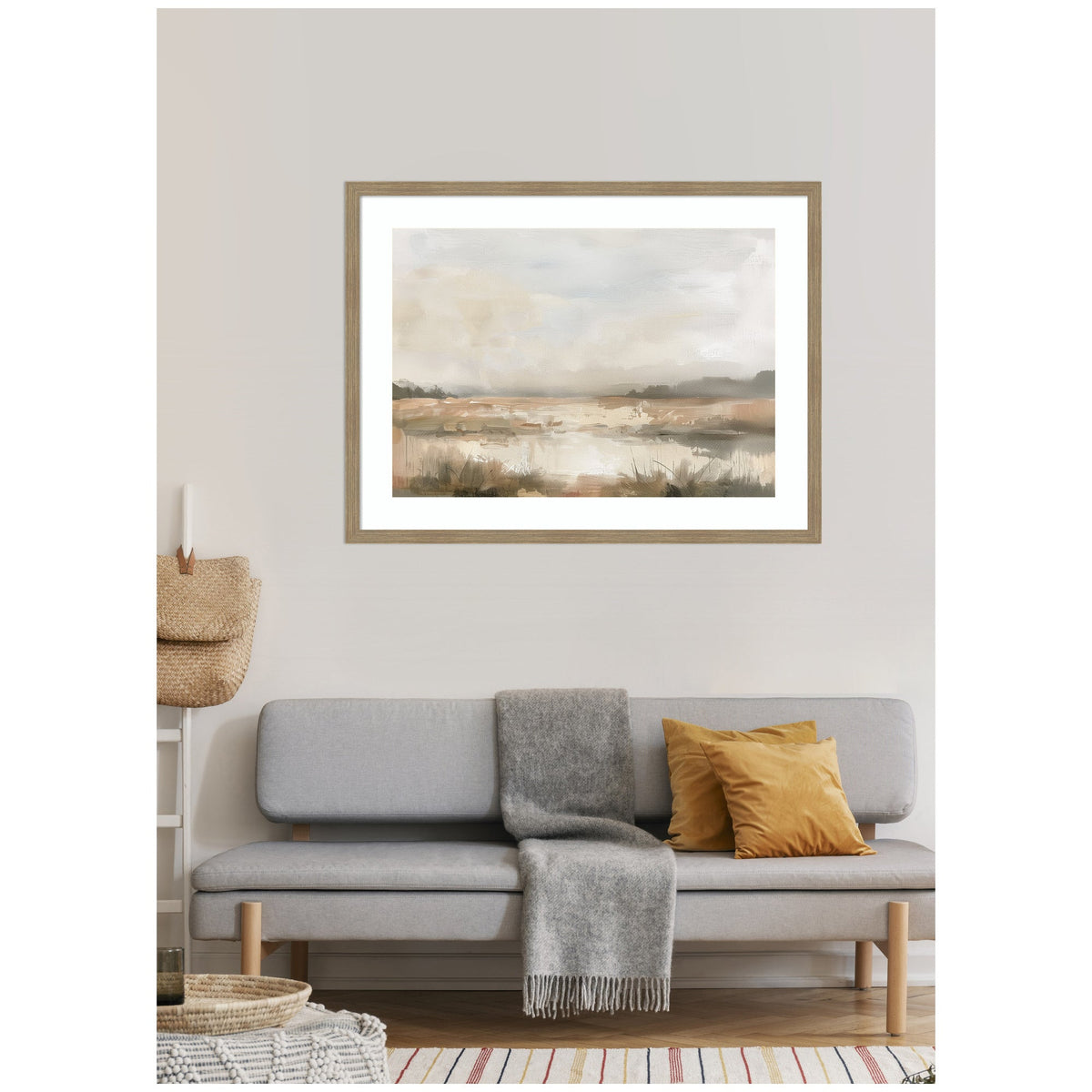 Neutral Abstract Landscape by The Creative Bunch Studio Framed Wall Art Print
