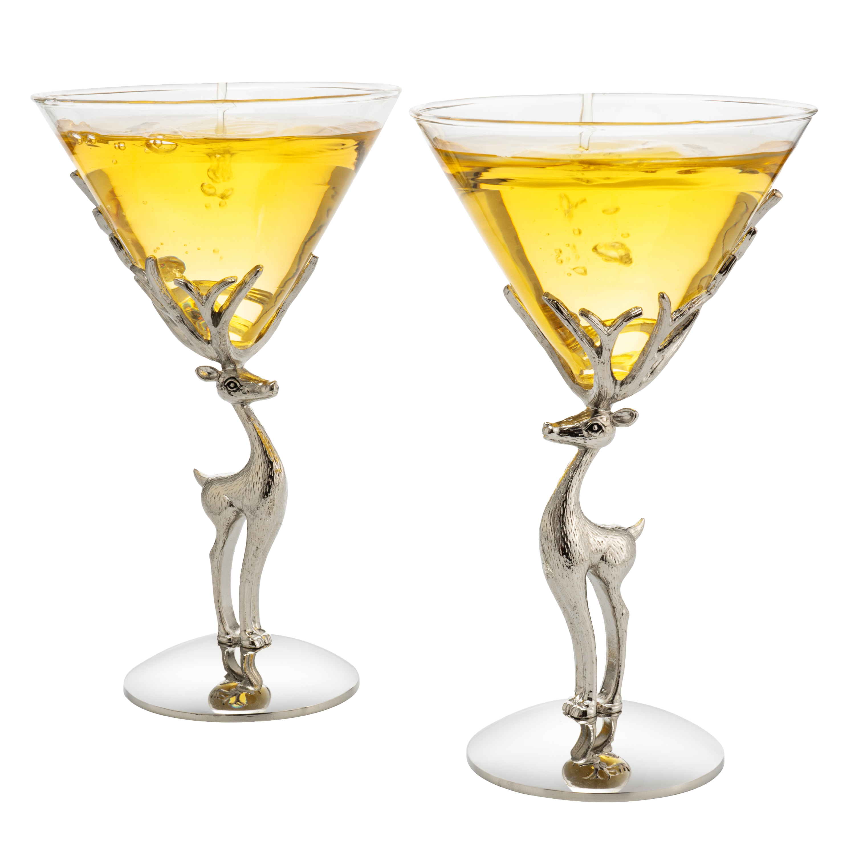 Stag Martini Glasses Set Premium Barware Gift