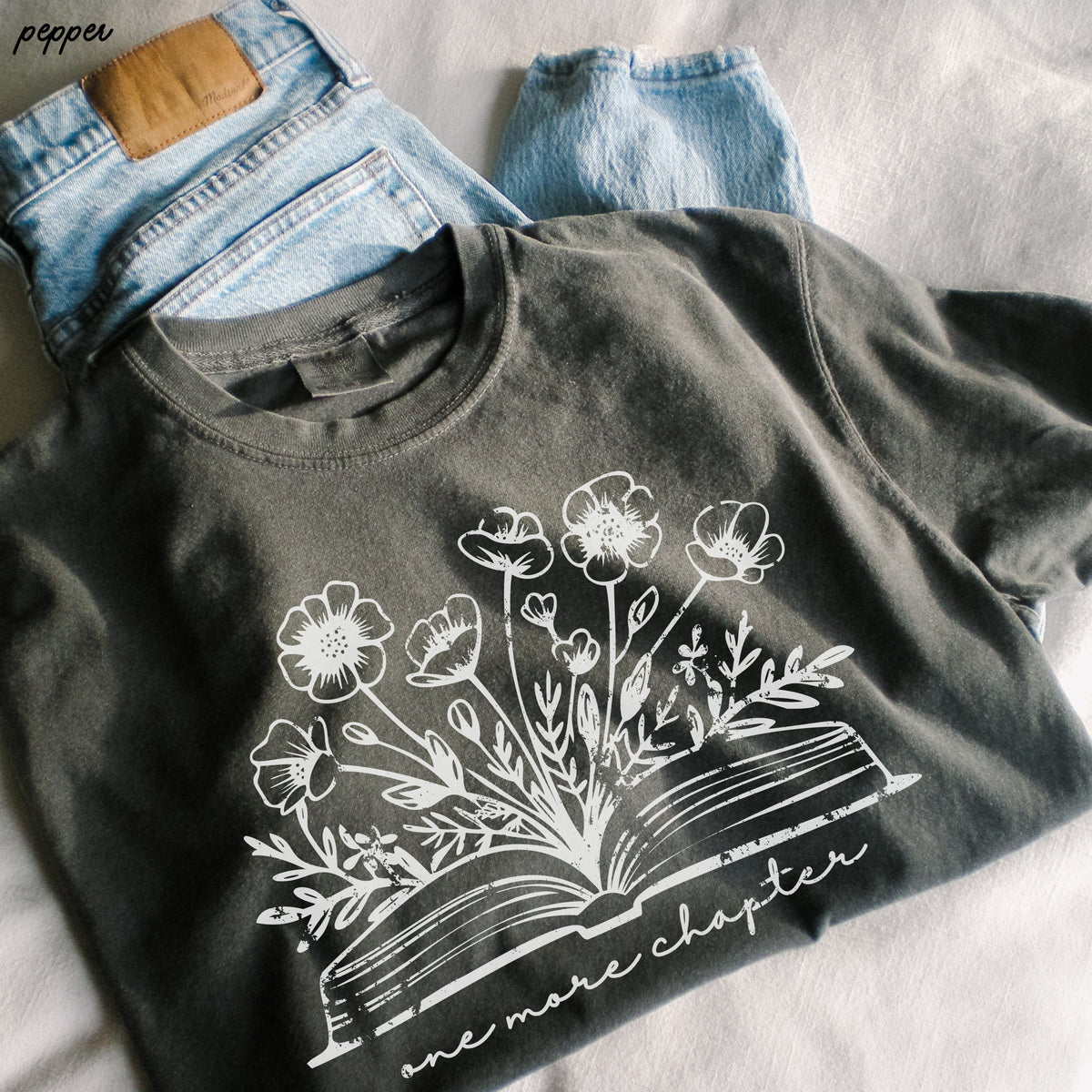 One More Chapter Floral Book Tee *10 Colors (S-3X)
