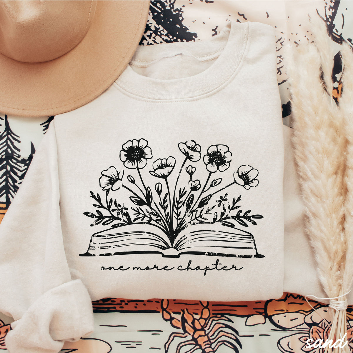 One More Chapter Floral Book Sweatshirt *7 Colors (S-3X)