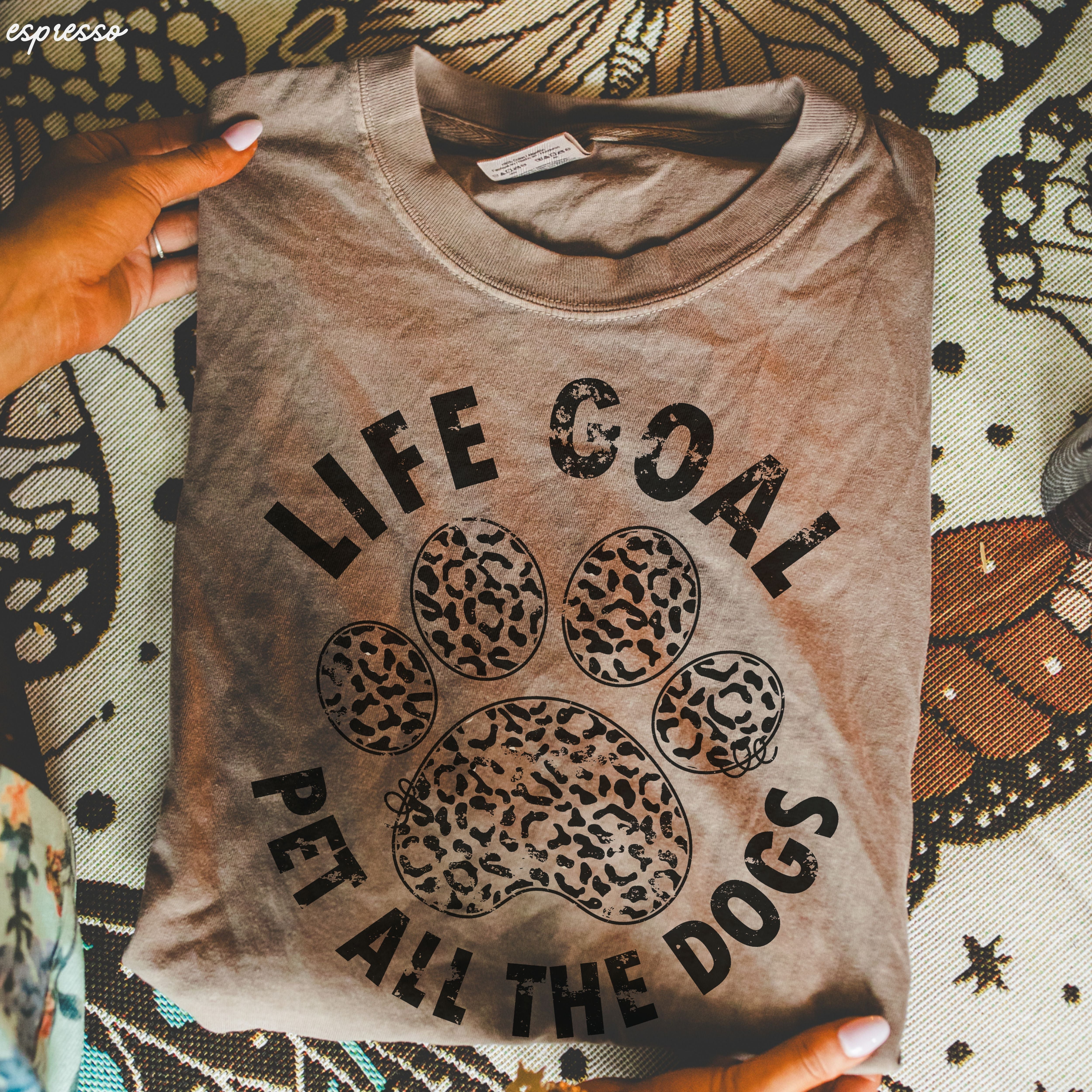 Pet All The Dogs Leopard Paw Tee *13 Colors (S-3X)