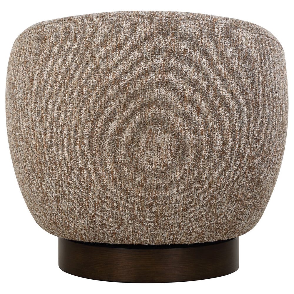 Earth-Toned Woven Barrel Swivel Chair