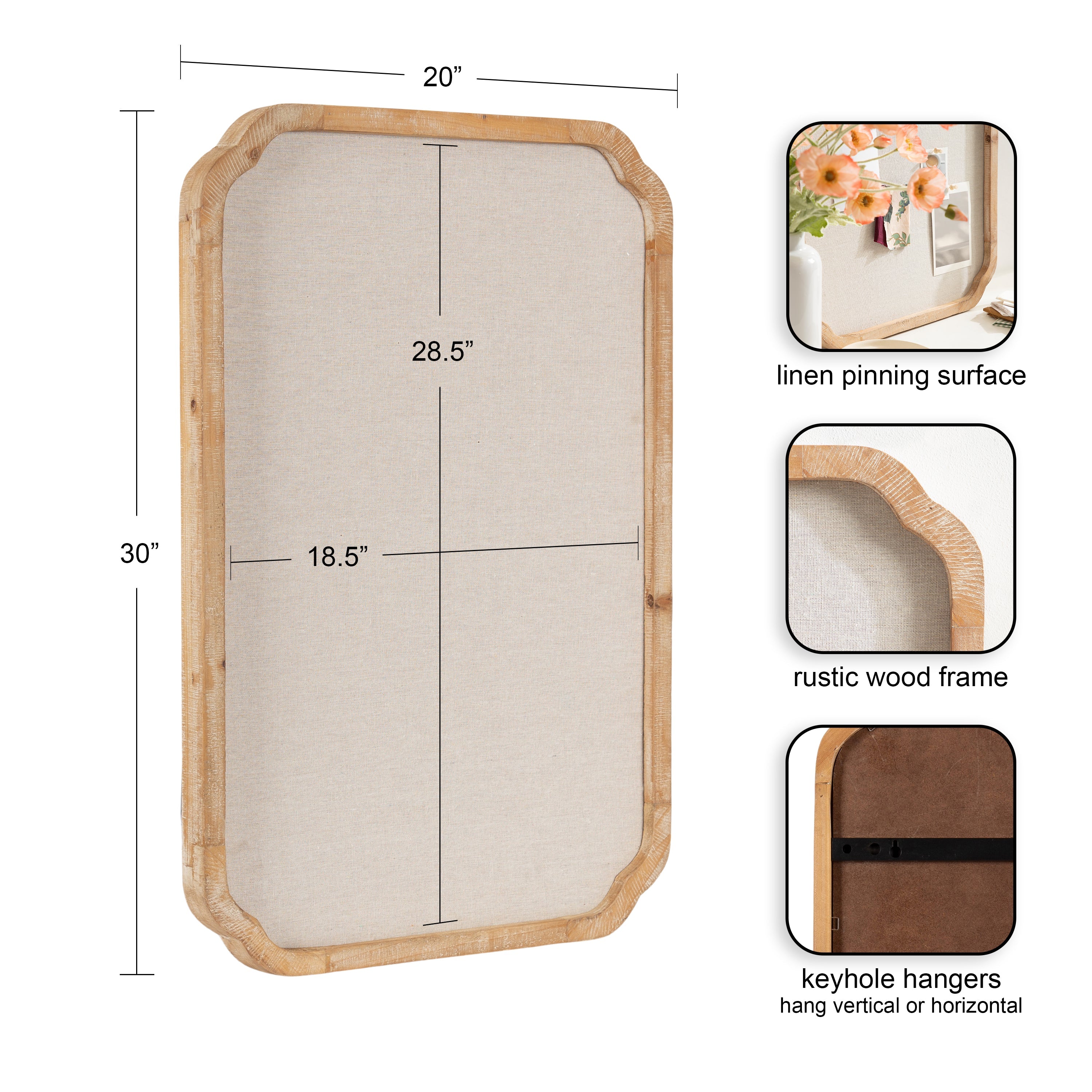 Marston Scalloped Fabric Pinboard