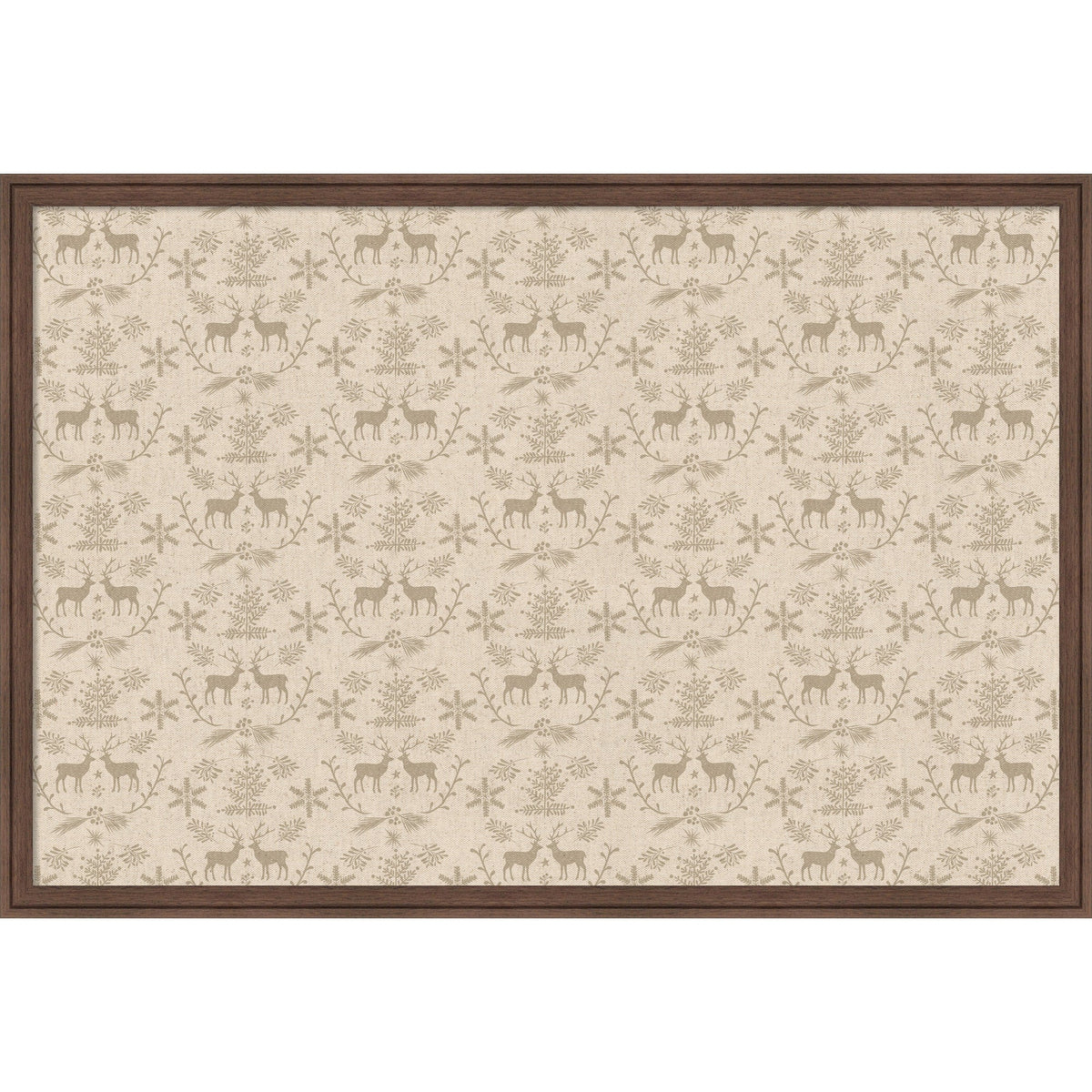 Framed Fabric Magnetic Board Christmas Reindeer Wall Organization