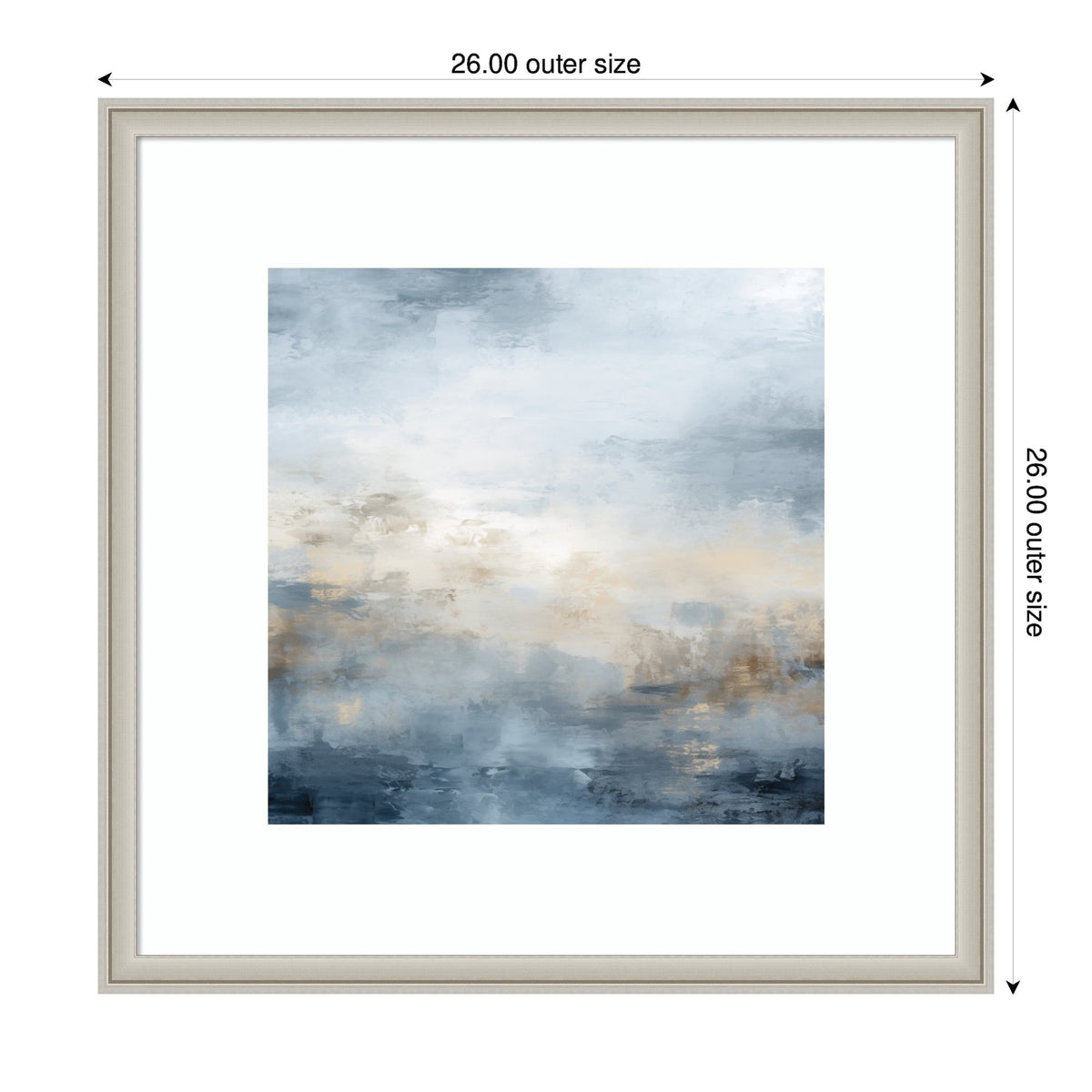 Tonal Abstract Oceanic Nautical Serenity Blue by The Creative Bunch Studio Framed Wall Art Print