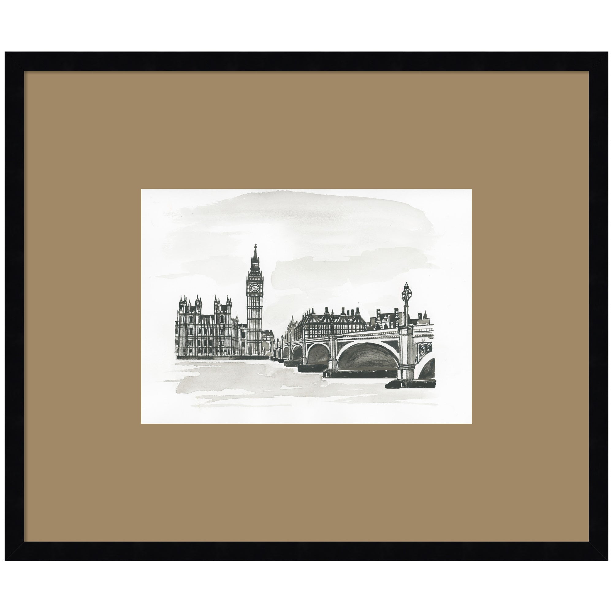 Postcard London by Teju Reval Framed Wall Art Print Matted