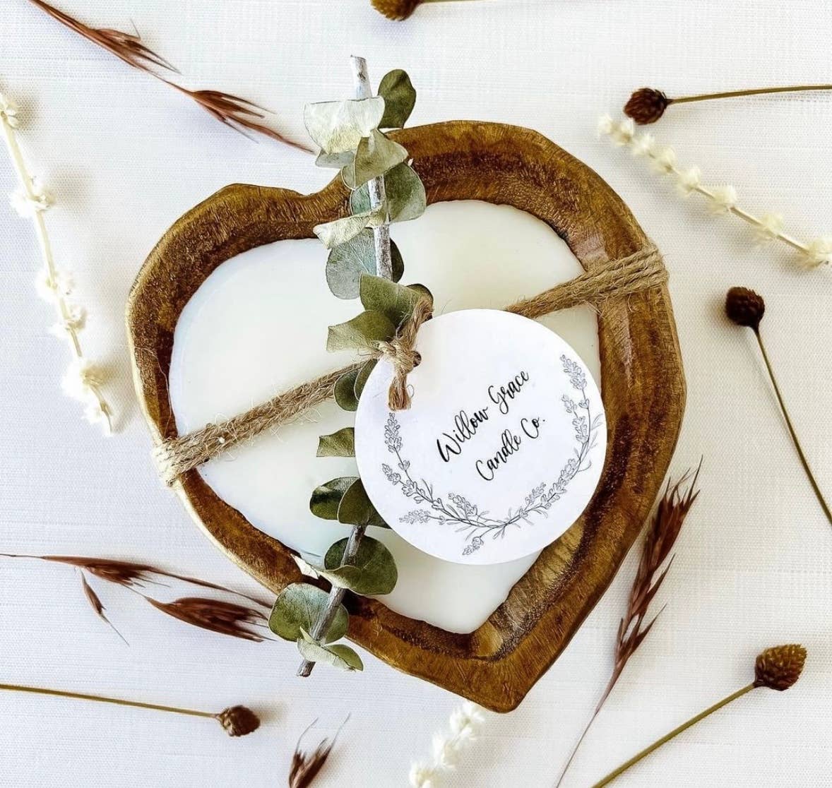 Heart Dough Bowl Candle