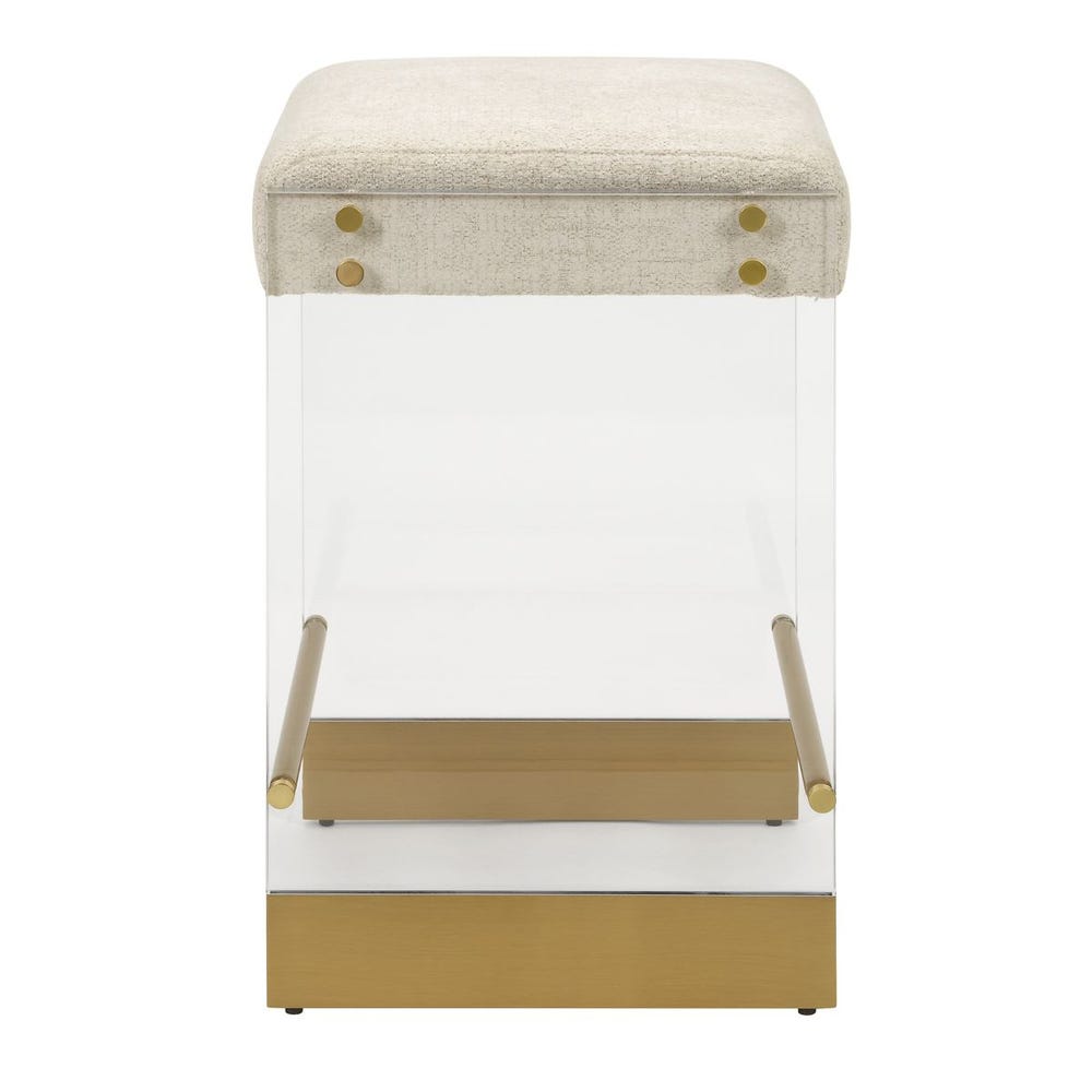 Celeste Ecru Acrylic Bench