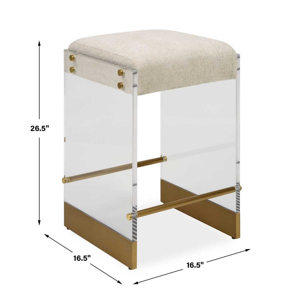 Celeste Ecru Acrylic Bench
