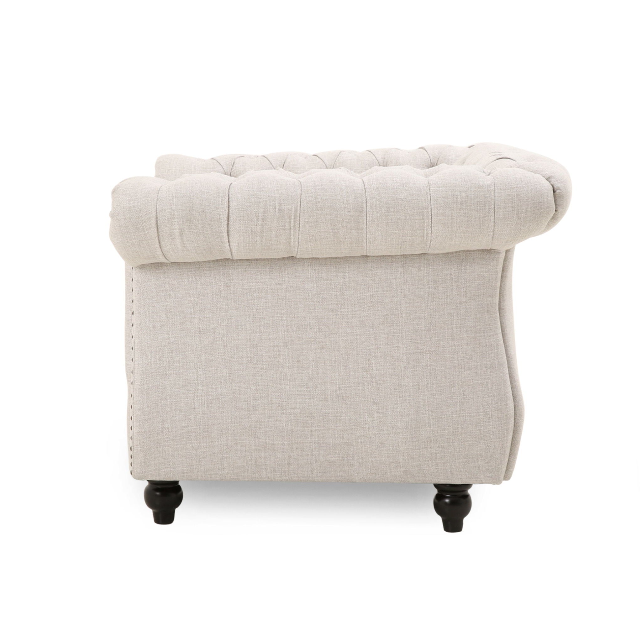 Nexuson Upholstered Chesterfield Chair With Deep Tufted And Nailhead Trim