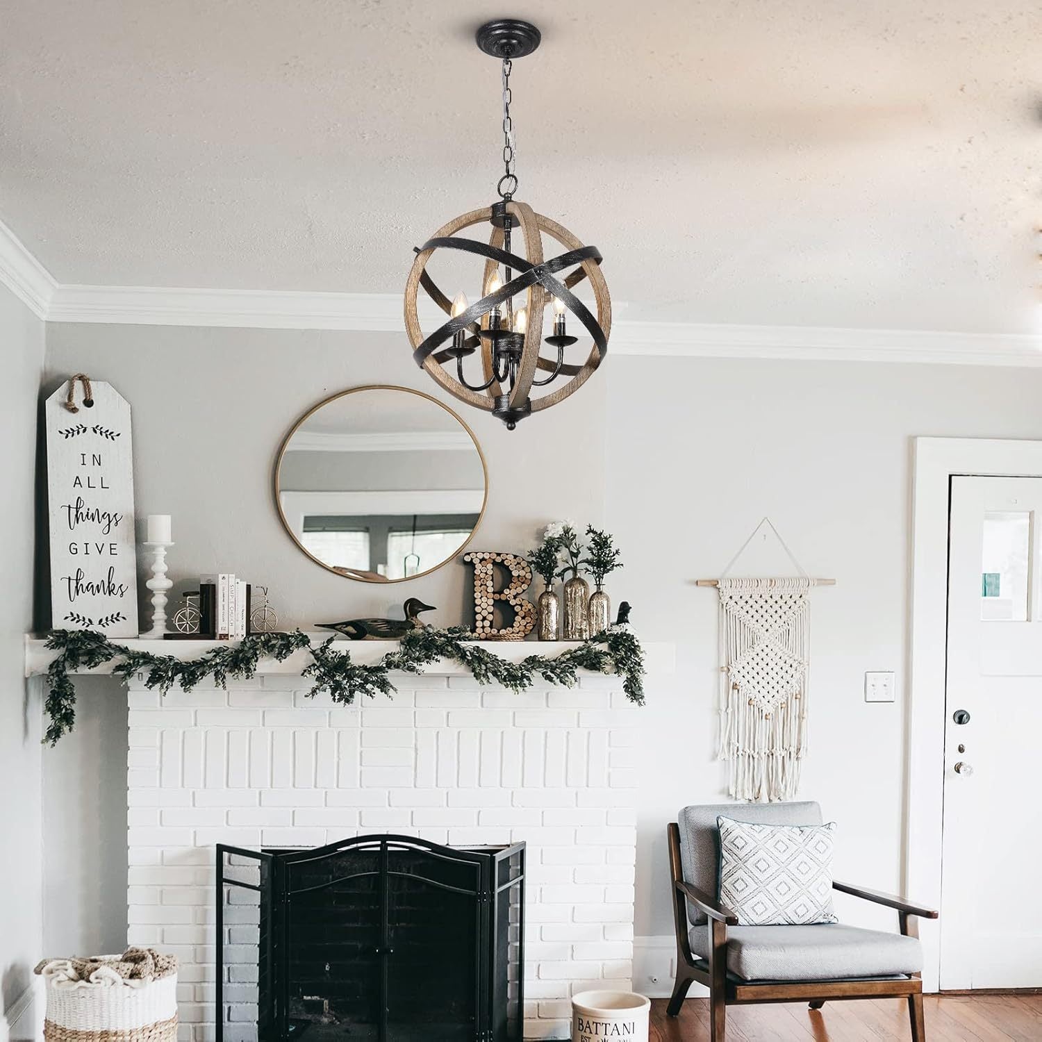 4-Light Dining Room Farmhouse Chandelier Light Fixtures