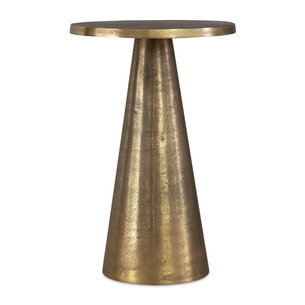 Ellison Hammered Brass Conical Accent Table