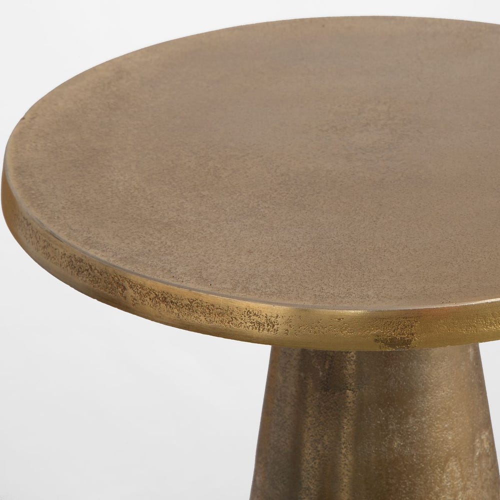 Ellison Hammered Brass Conical Accent Table