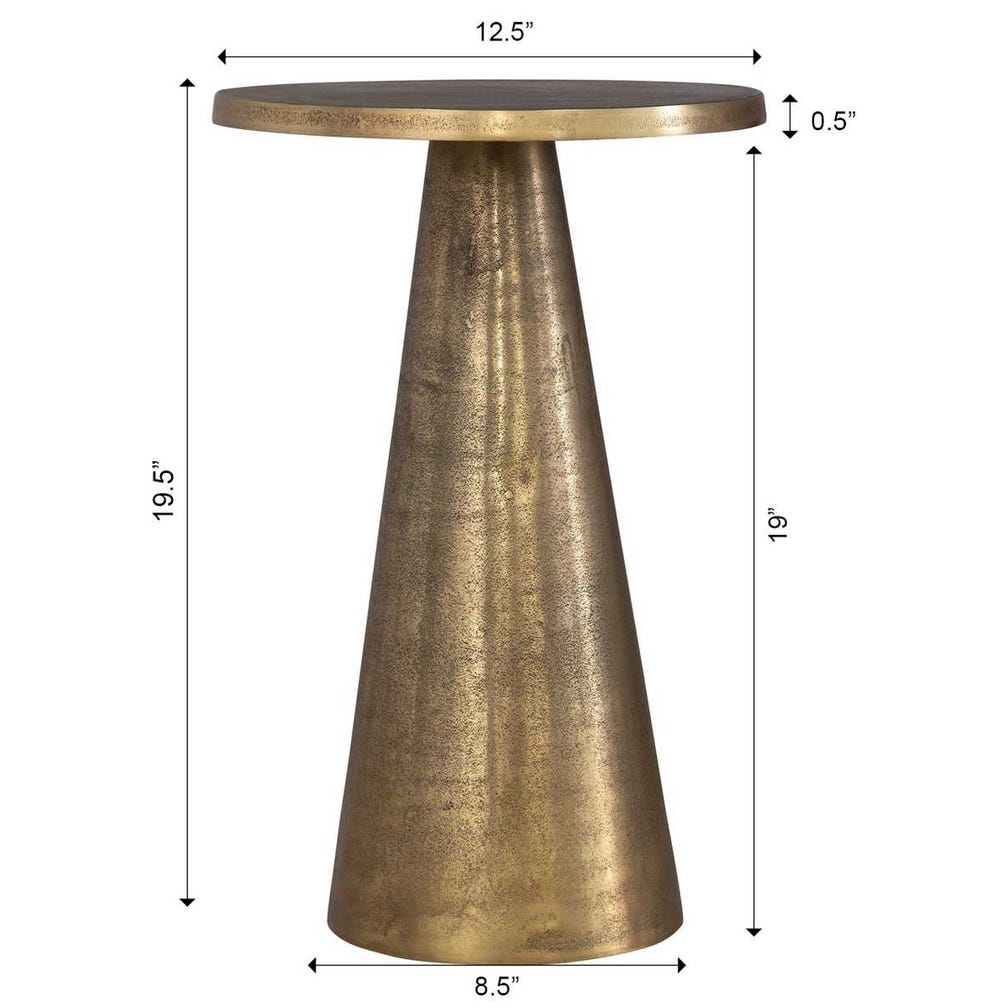 Ellison Hammered Brass Conical Accent Table