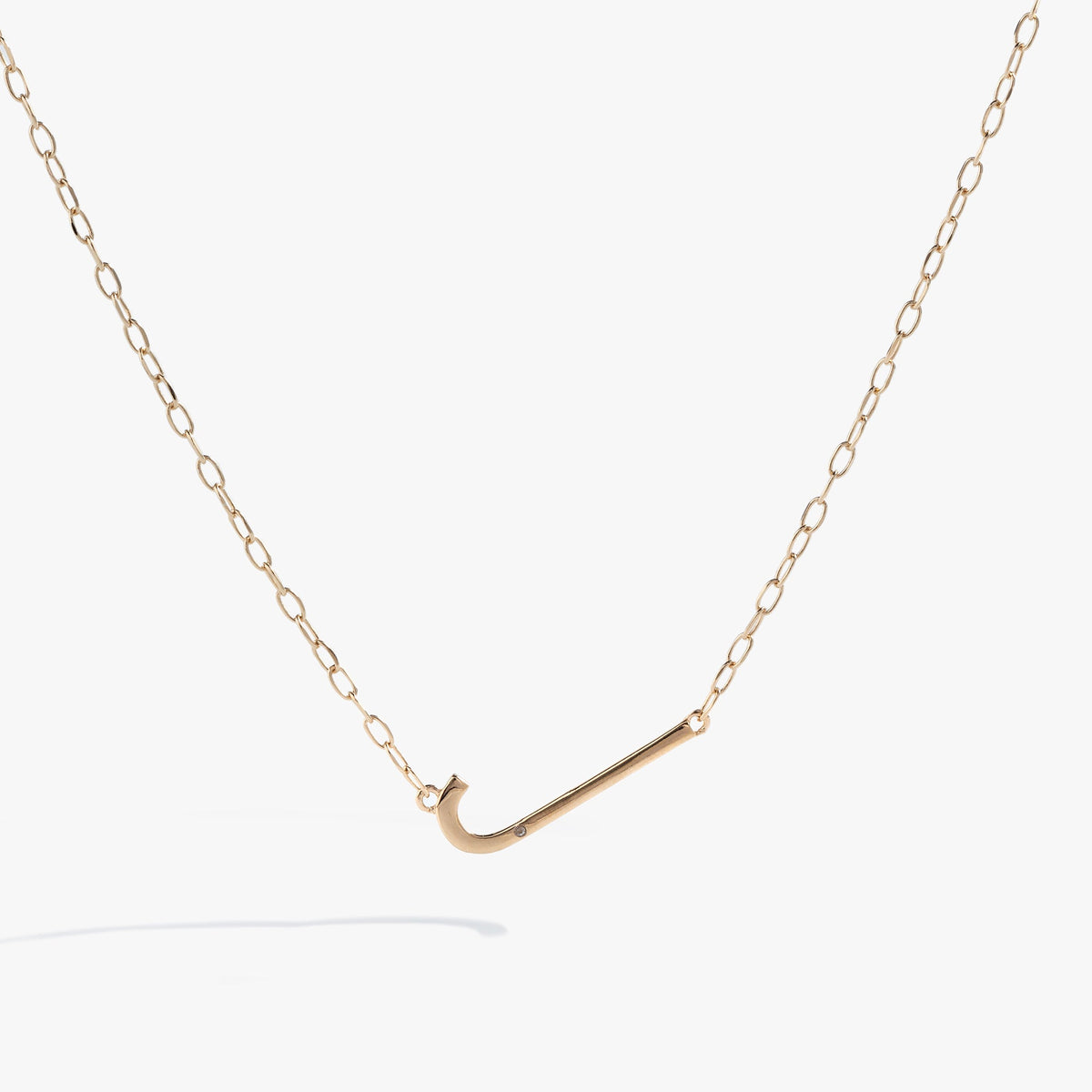 Initial J Precious Elongated Necklace
