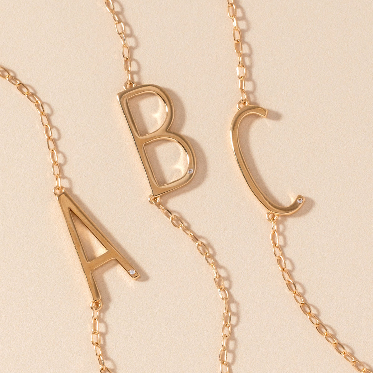 Initial B Precious Elongated Necklace