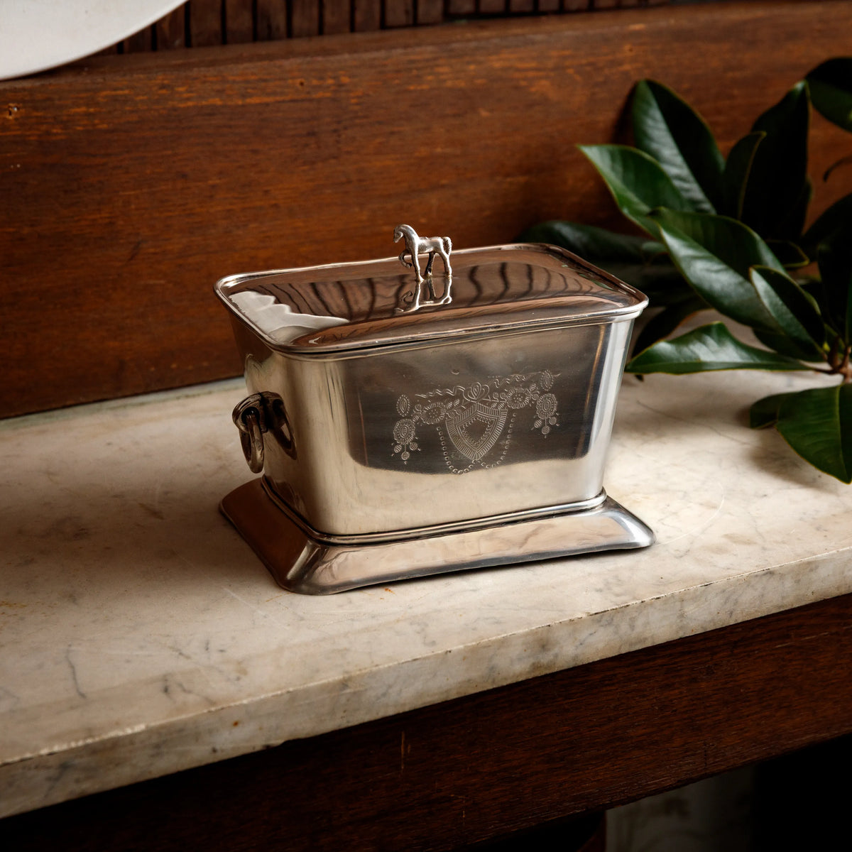 Equestrian Heritage Metal Tea Caddy
