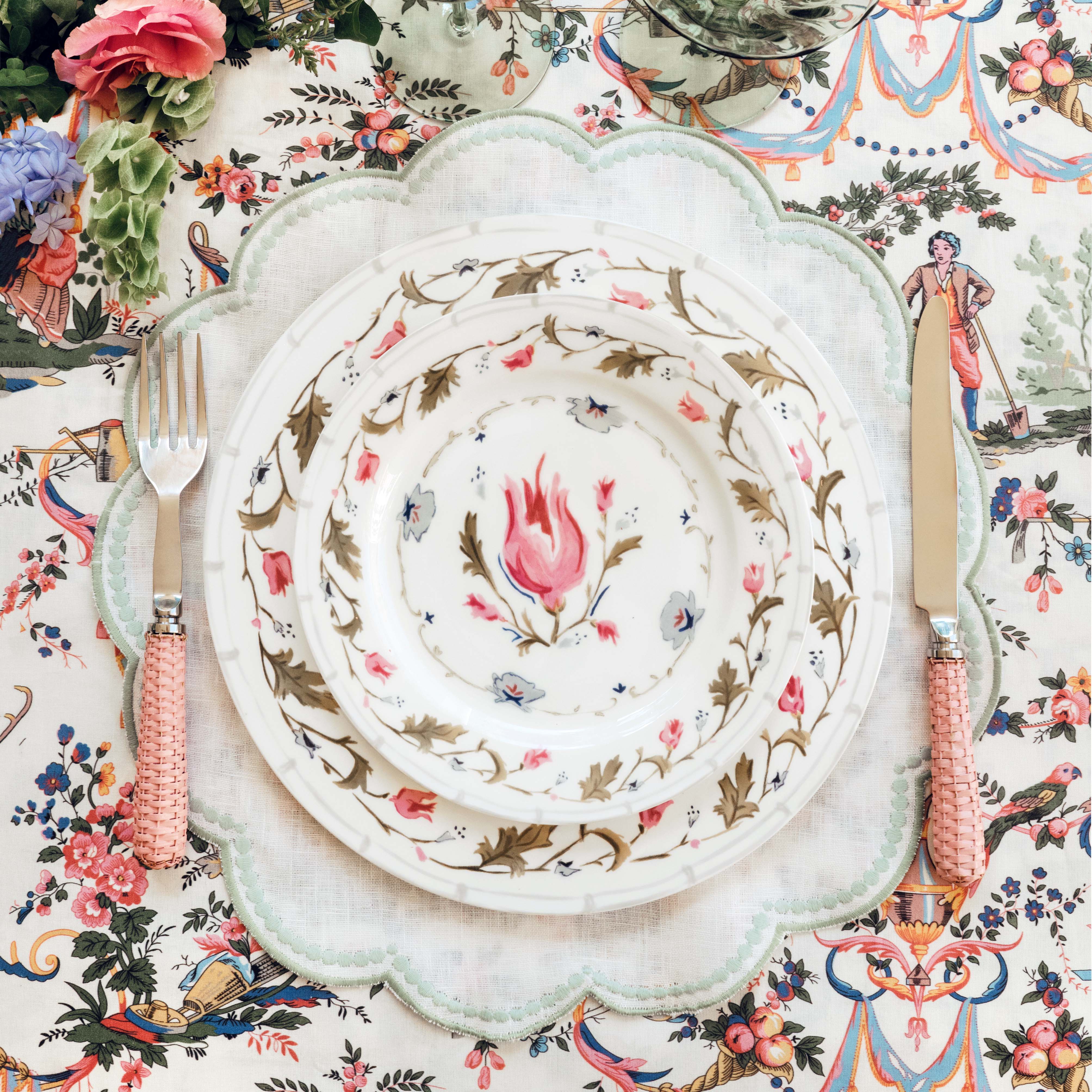 English garden dessert plate (set of 4)