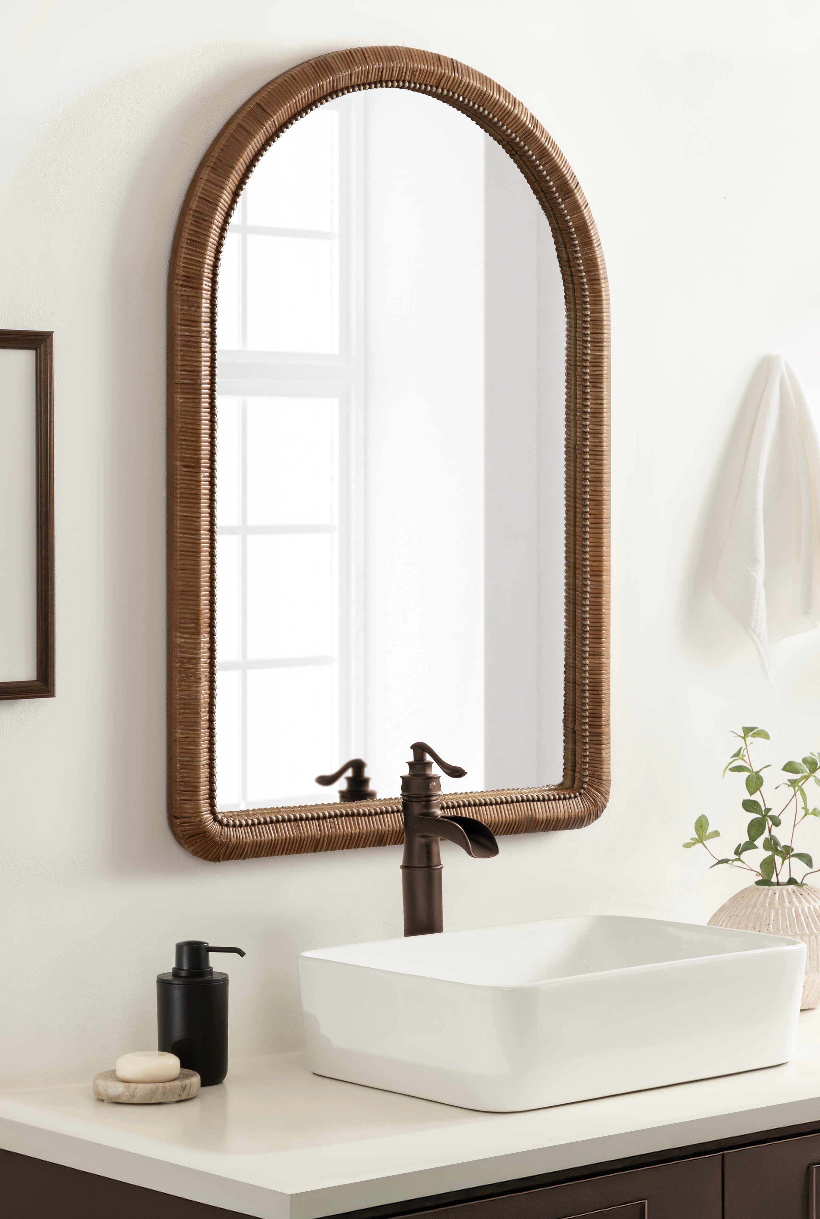 Rahfy Beaded Arch Framed Wall Mirror