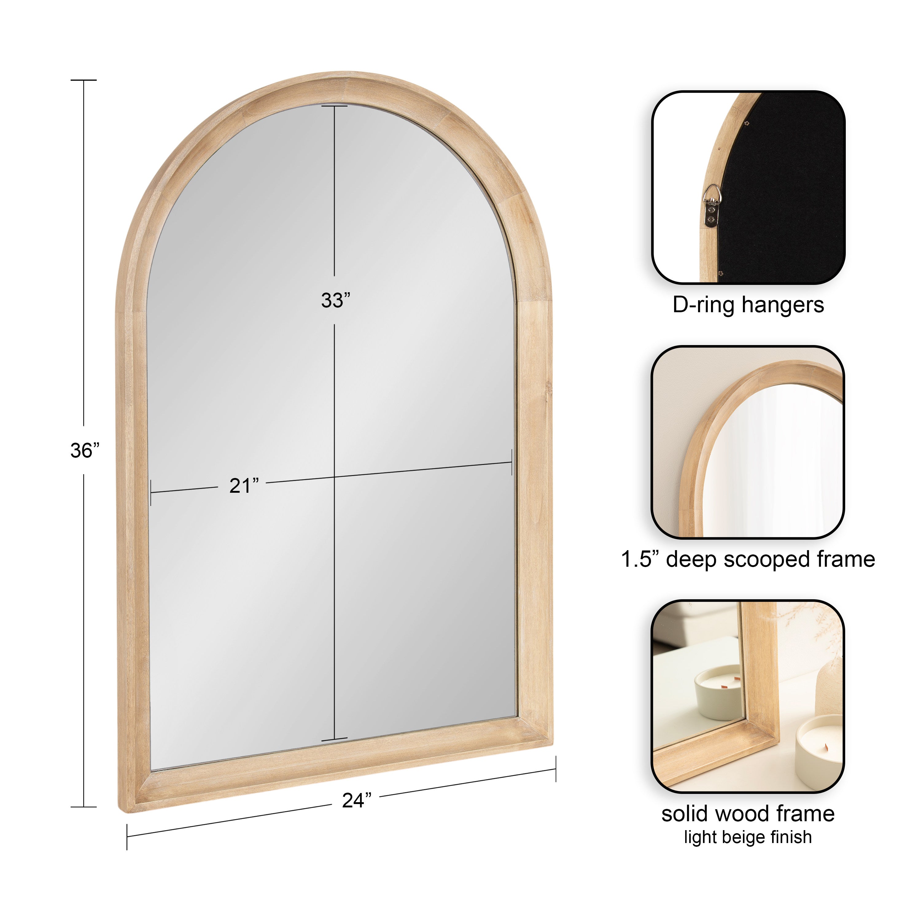 Hatherleigh Arch Wood Wall Mirror
