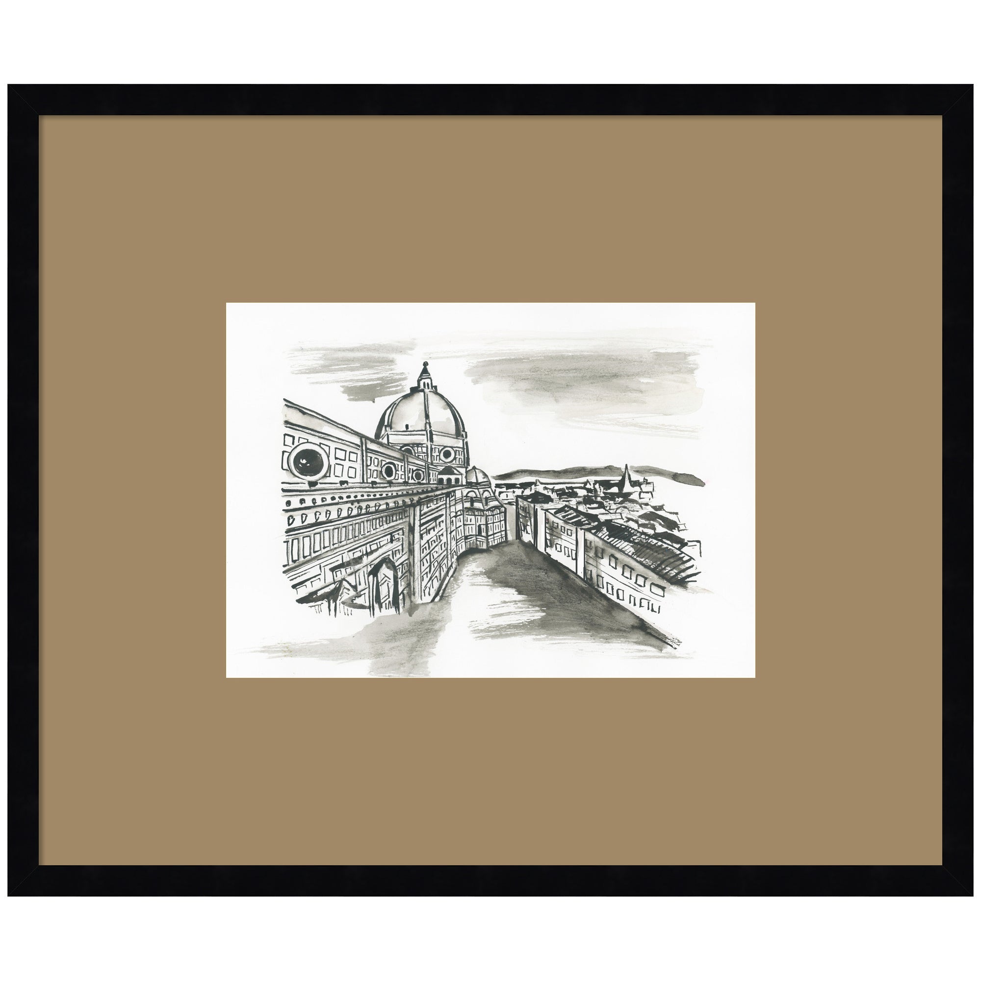 Postcard Florence by Teju Reval Framed Wall Art Print Matted