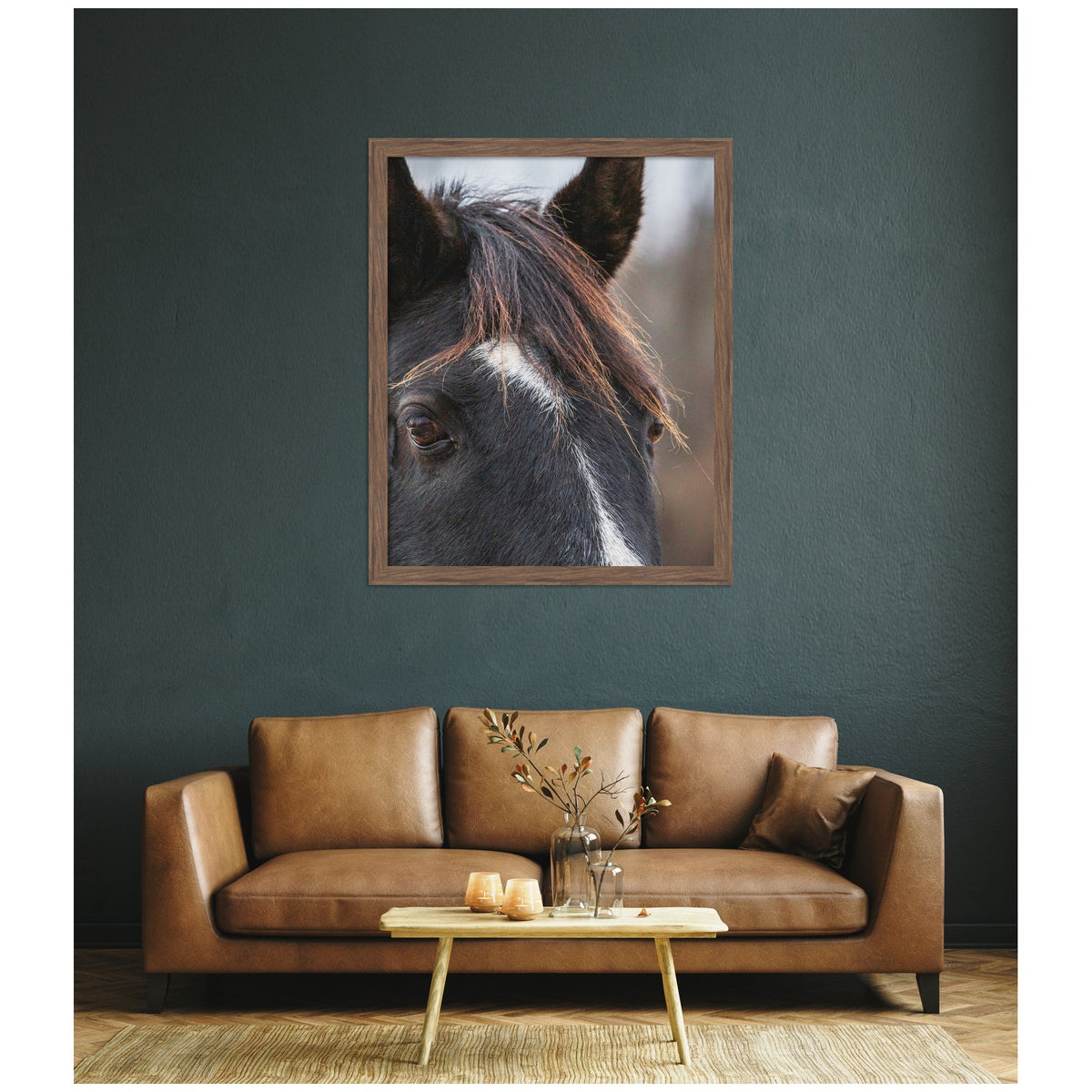 Black and White Horse by Emiko and Mark Franzen F2 Images Framed Wall Art Print
