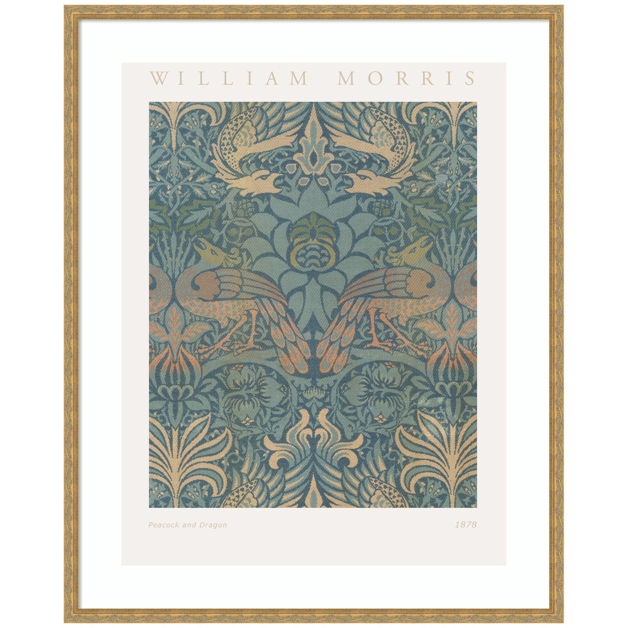 Framed Art Poster William Morris Peacock and Dragon 1878 by The Art Institute of Chicago