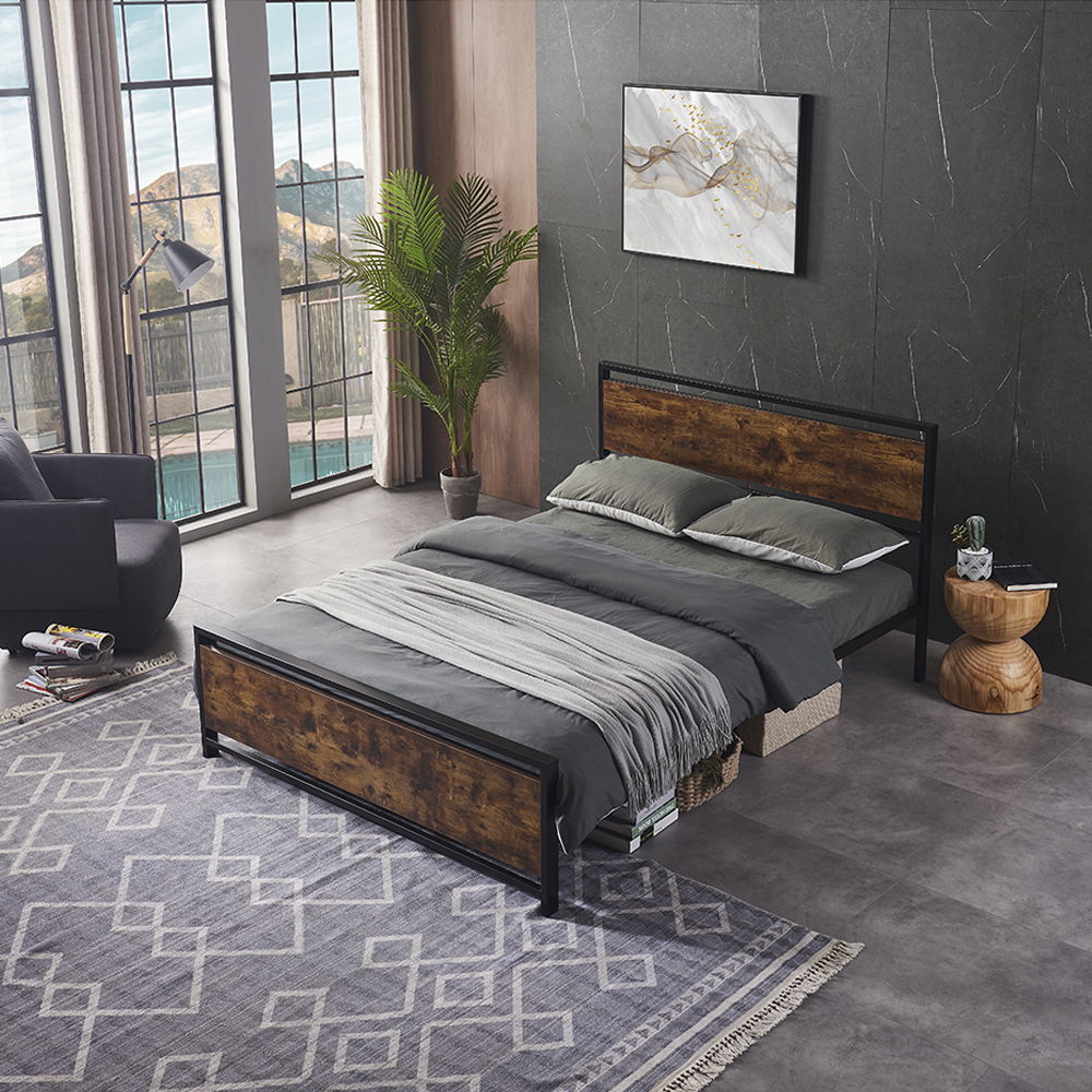Twin Size Metal Bed Frame, Modern Style and Comfort - Black
