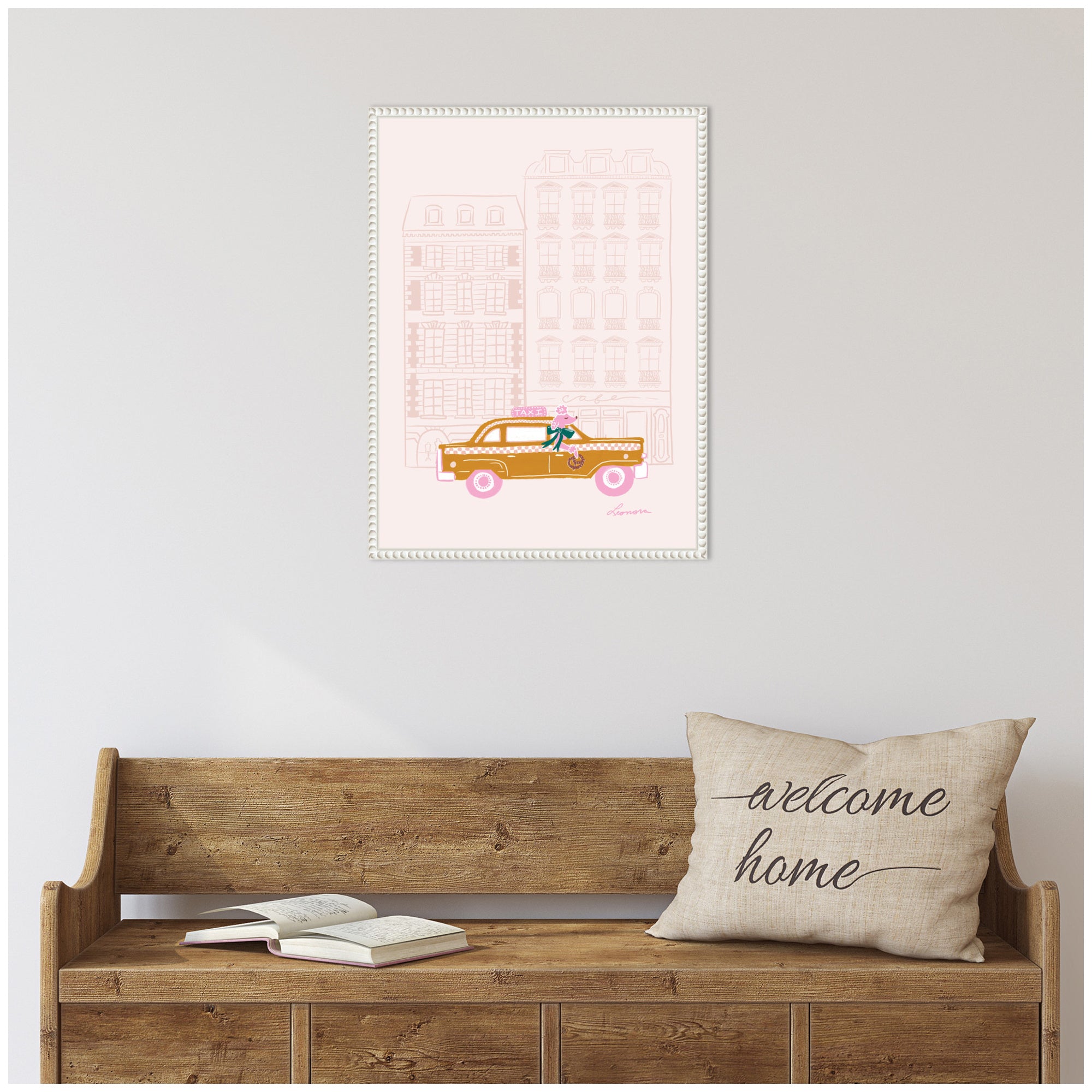 Sylvie Beaded NYC Joy Ride Framed Canvas by Yellow Heart Art