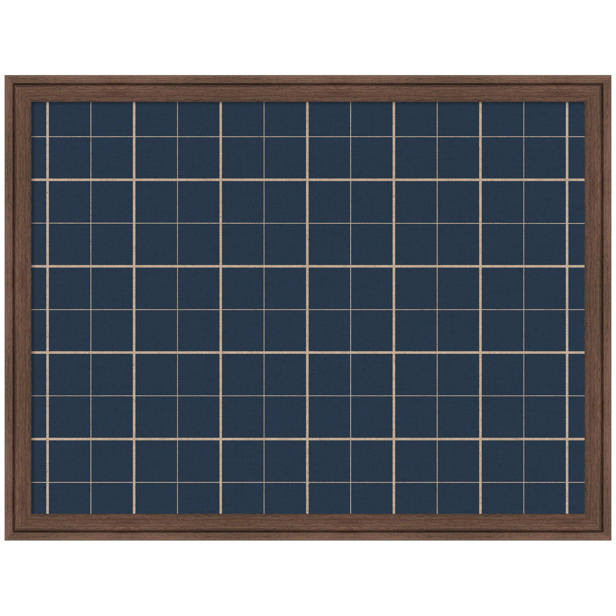 Framed Fabric Pinboard Navy Blue Plaid Wall Organization