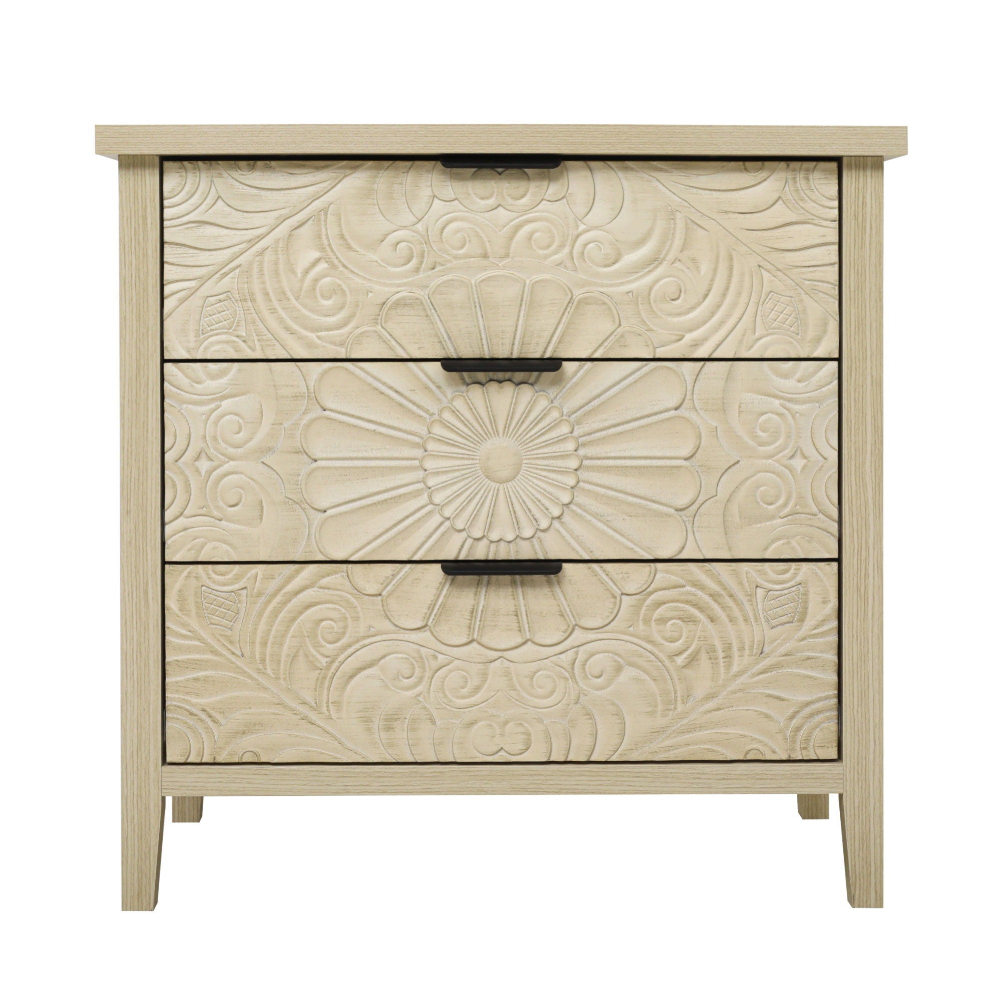 3 Drawer Cabinet - Natural Wood Finish