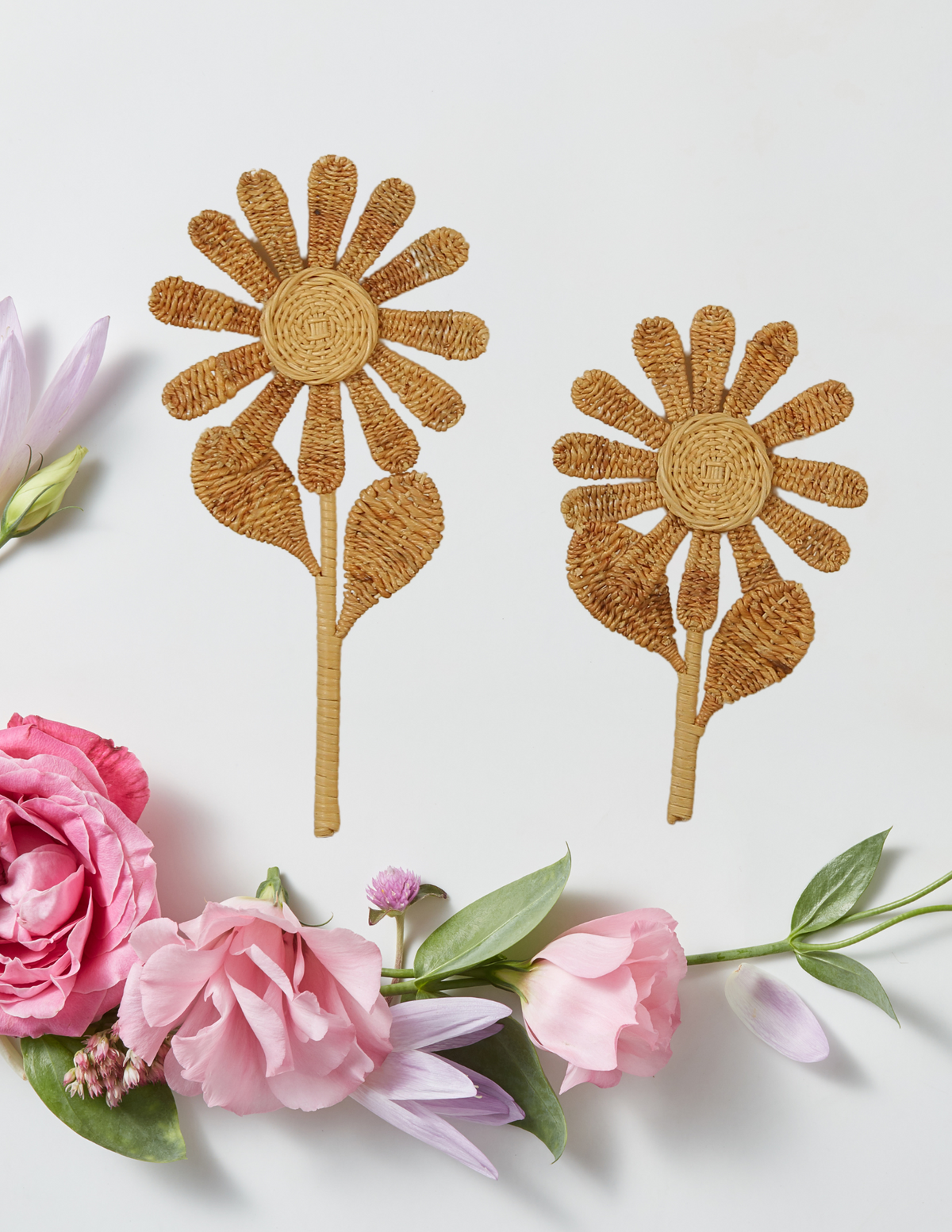 The Blooming Rattan Flower Stem – Handcrafted Boho Wall & Room Decor