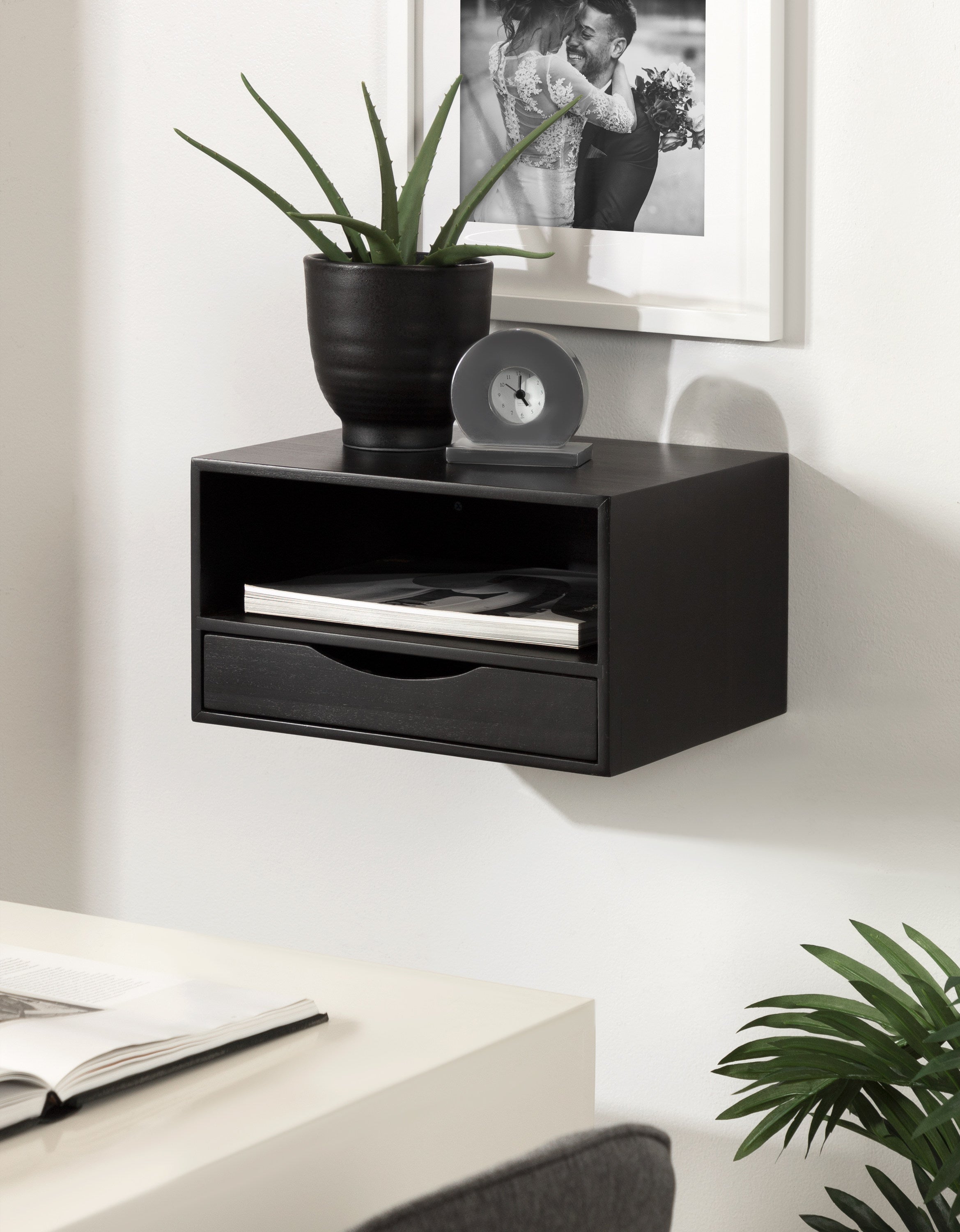 Hutton Floating Wall Shelf with Drawer