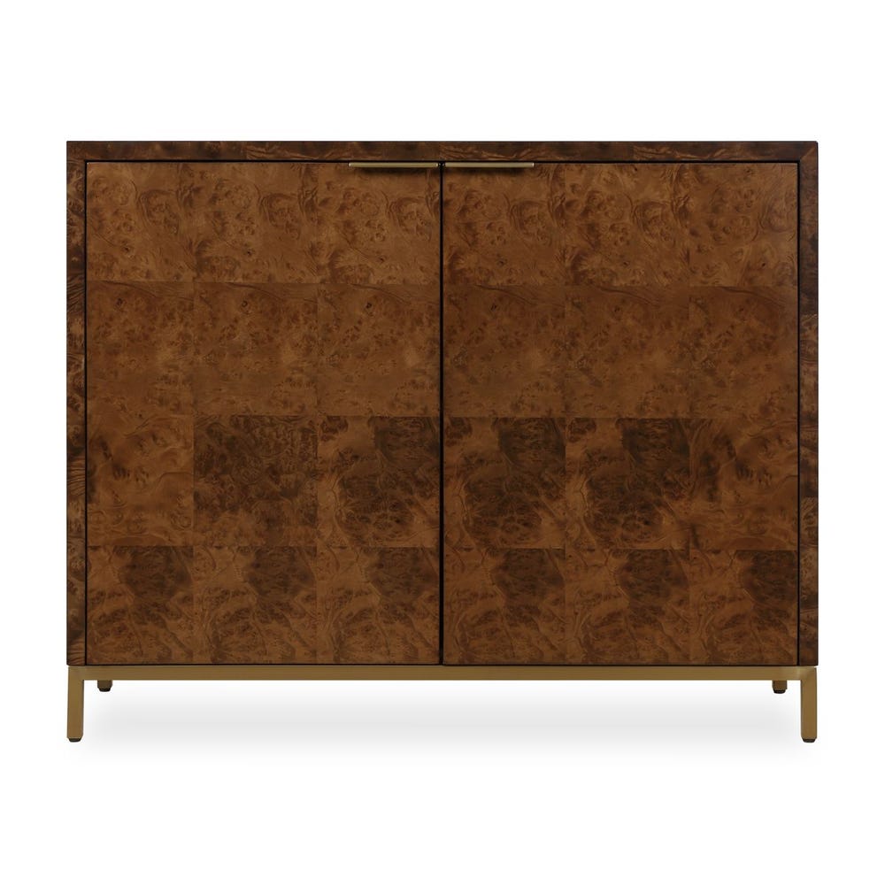 Geometric Burl Two Door Cabinet