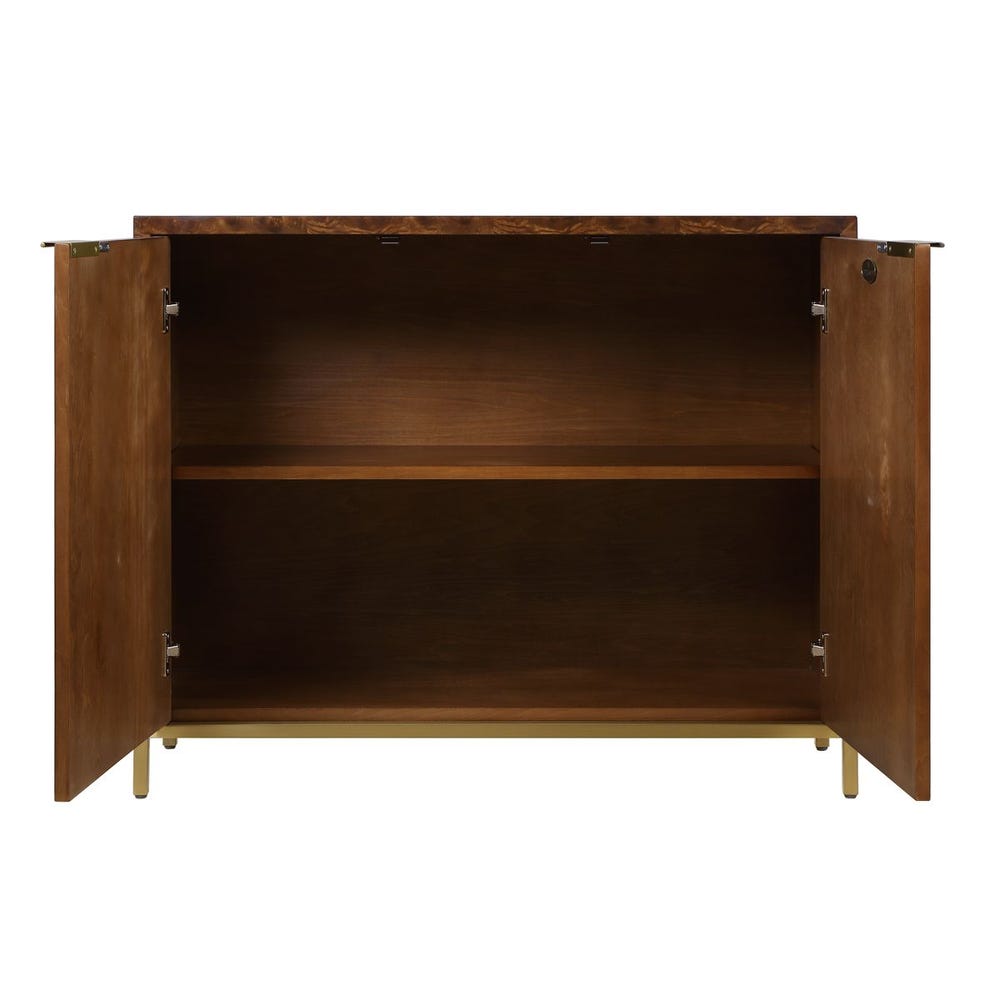 Geometric Burl Two Door Cabinet
