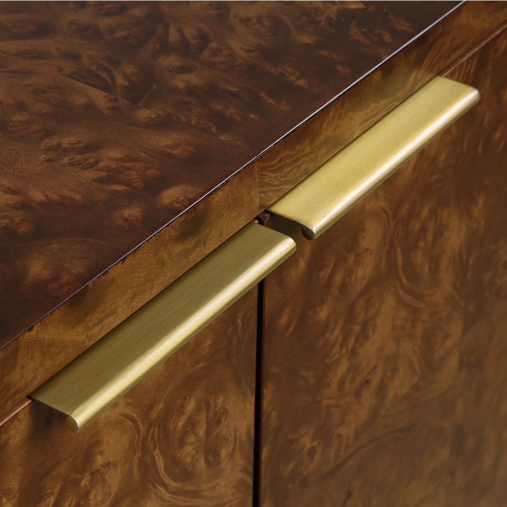 Geometric Burl Two Door Cabinet