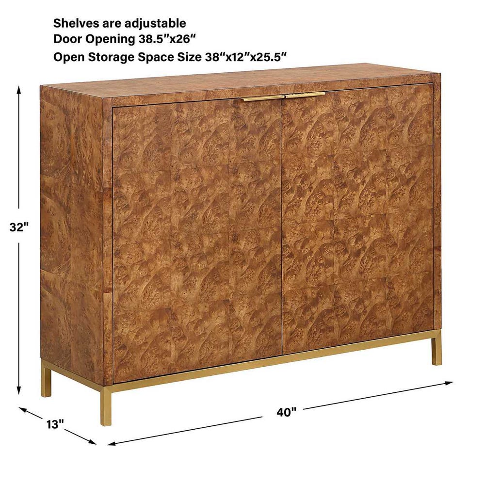 Geometric Burl Two Door Cabinet