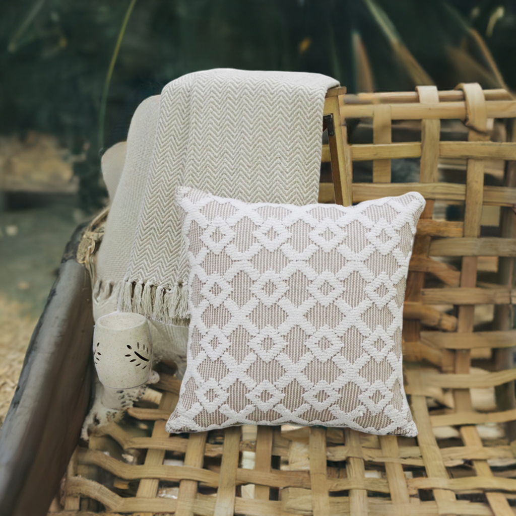 Decorative Beige Accent Throw Pillow 20"x20"