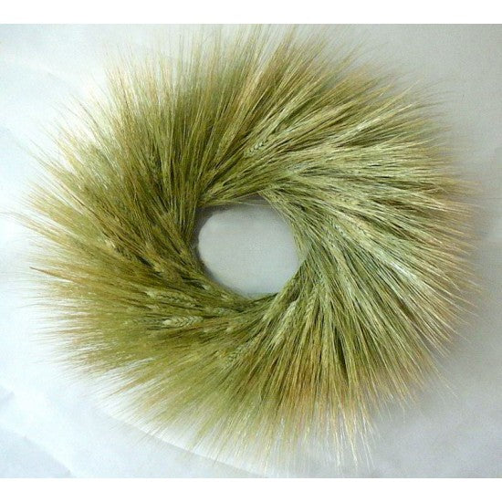 Bearded Green Wheat Wreath - 19 inch | Light Green