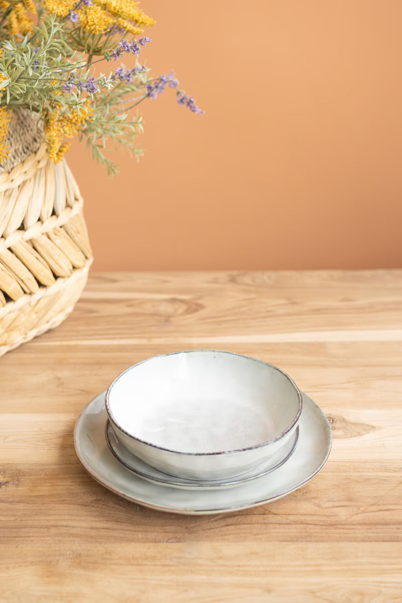 Antique Grey Ceramic Place Setting