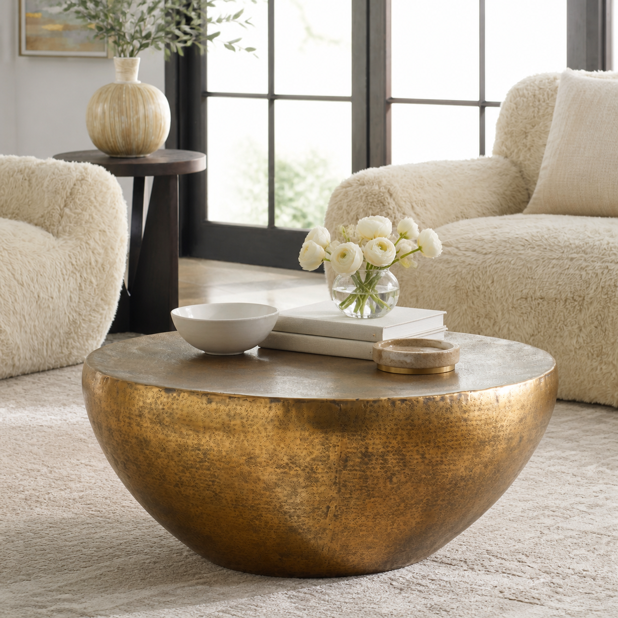 Aurelia Hammered Gold Coffee Table